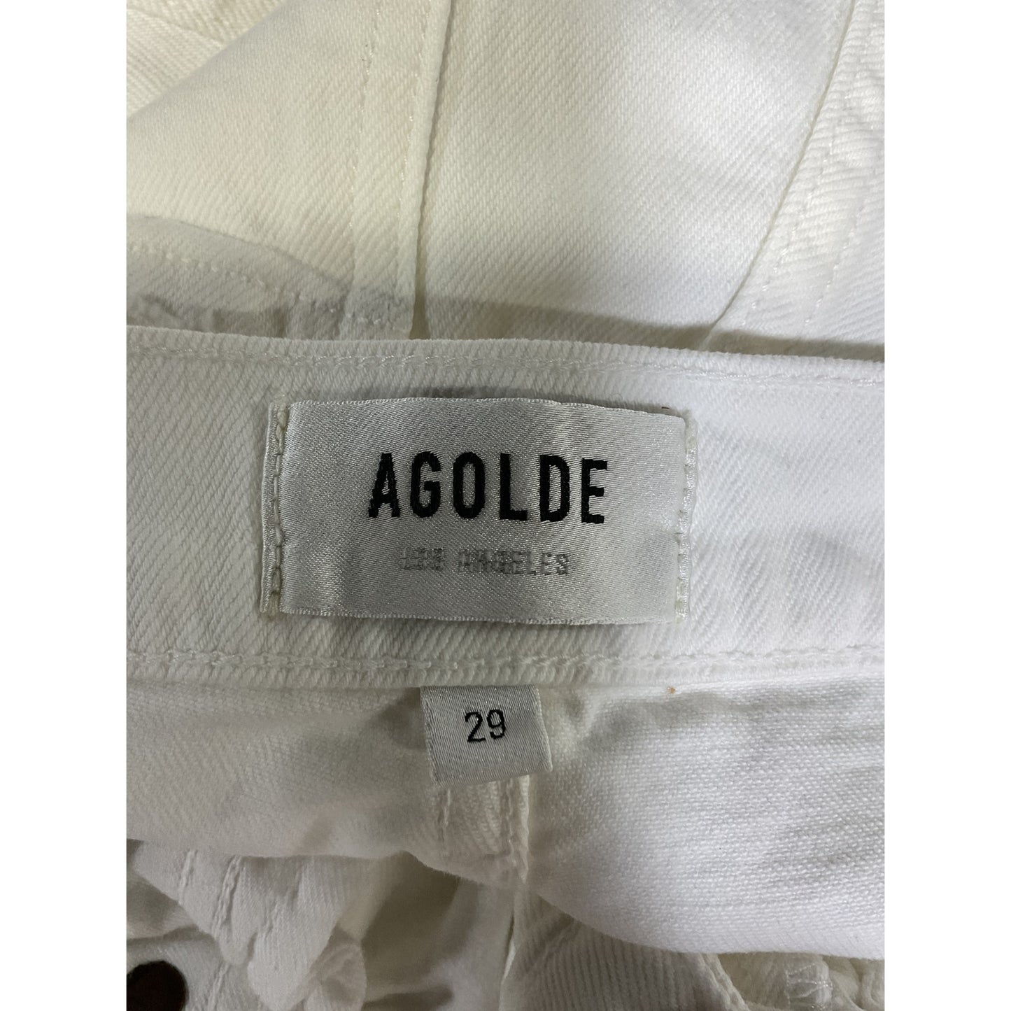 Agolde 'Riley' White Crop Denim Jeans Size 29