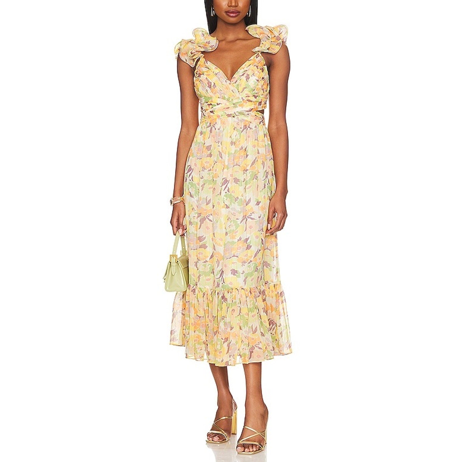Likely 'Pria' Yellow Polyester Dress Size 12