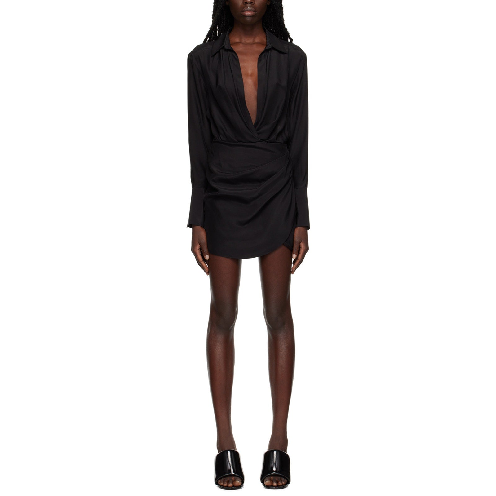 Gauge81 'Naha' Black Silk Mini Dress Size S