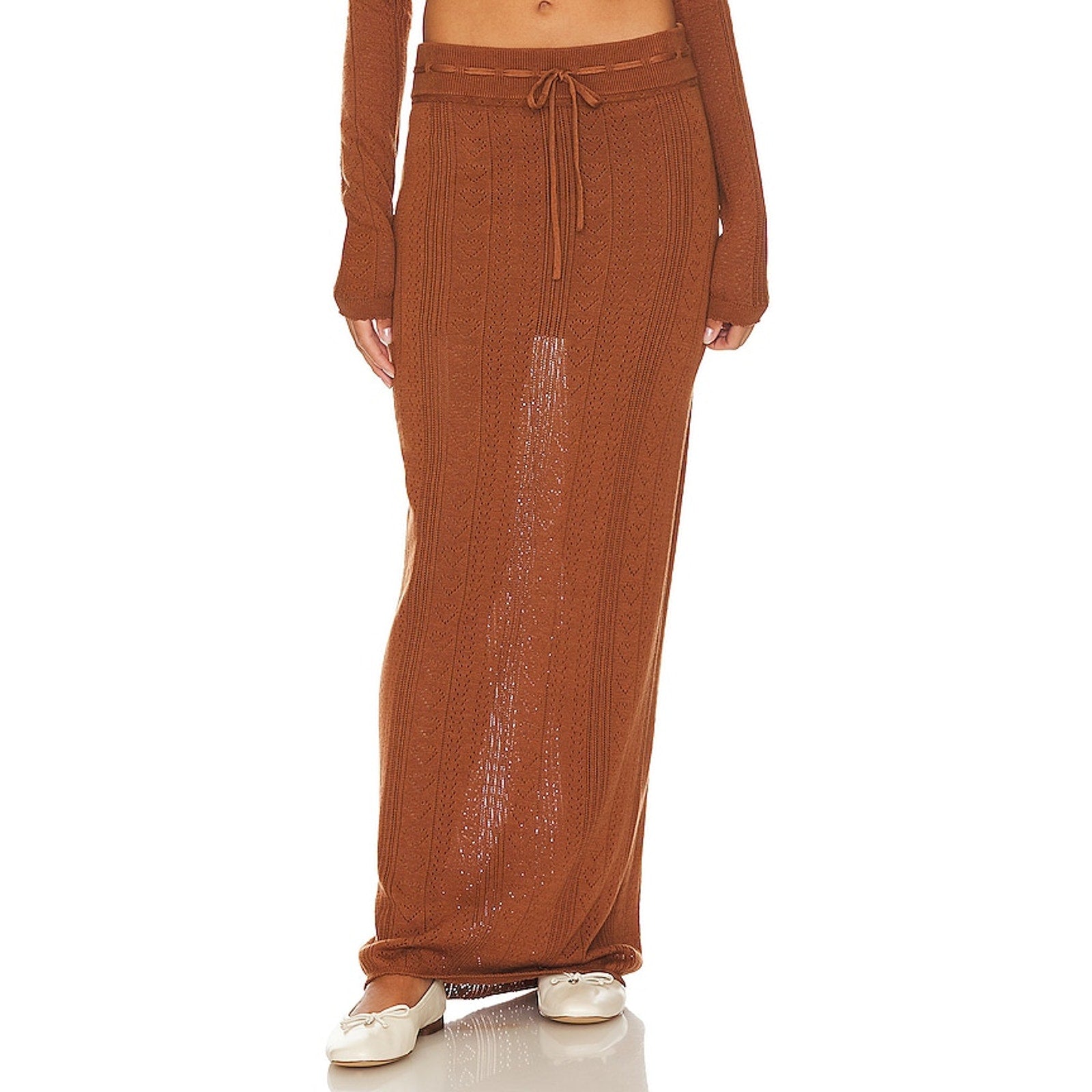 Lpa 'Bennett' Brown Cotton Maxi Skirt Size S