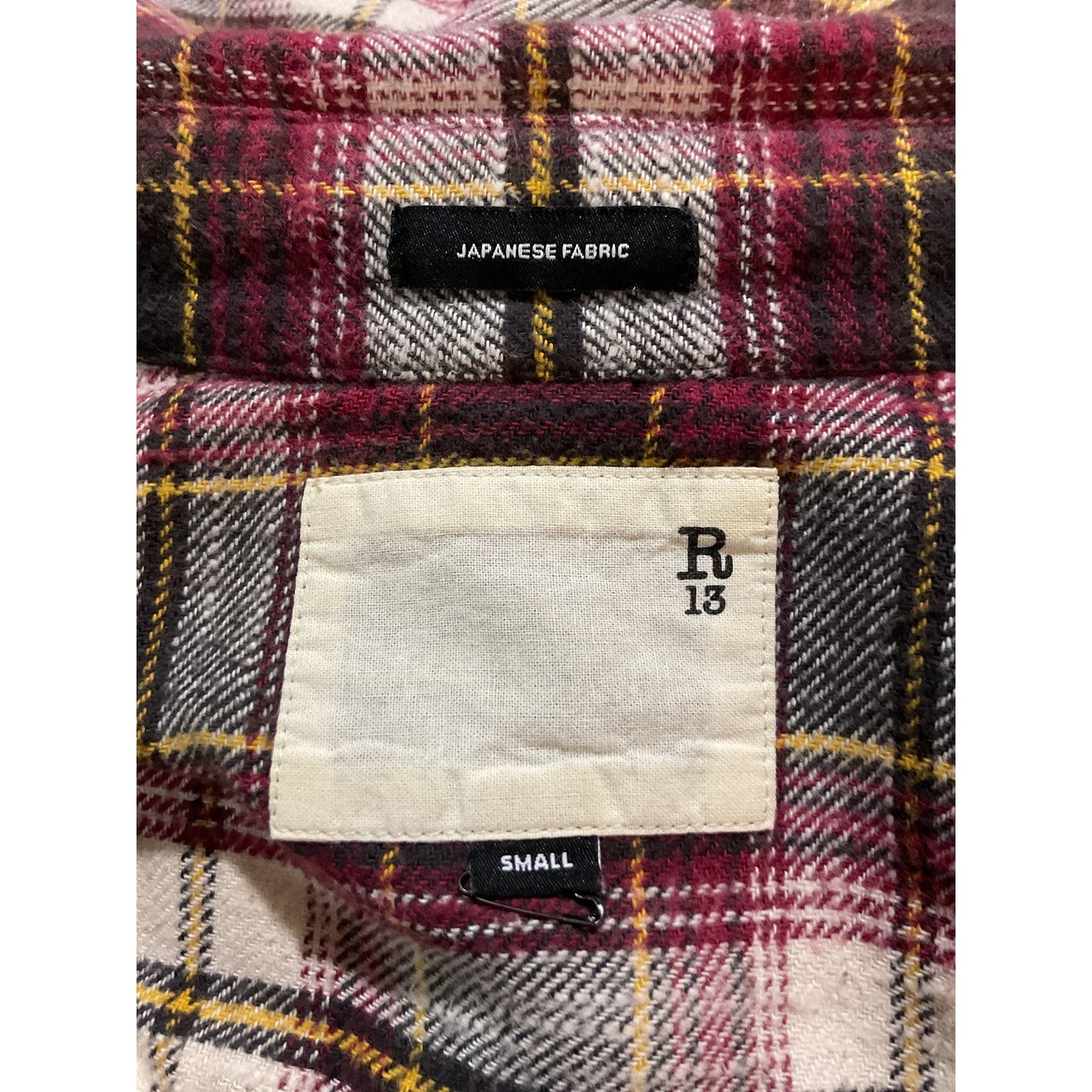 R13 'Plaid' Red Cotton Oversized Boxy Shirt Dress Size S