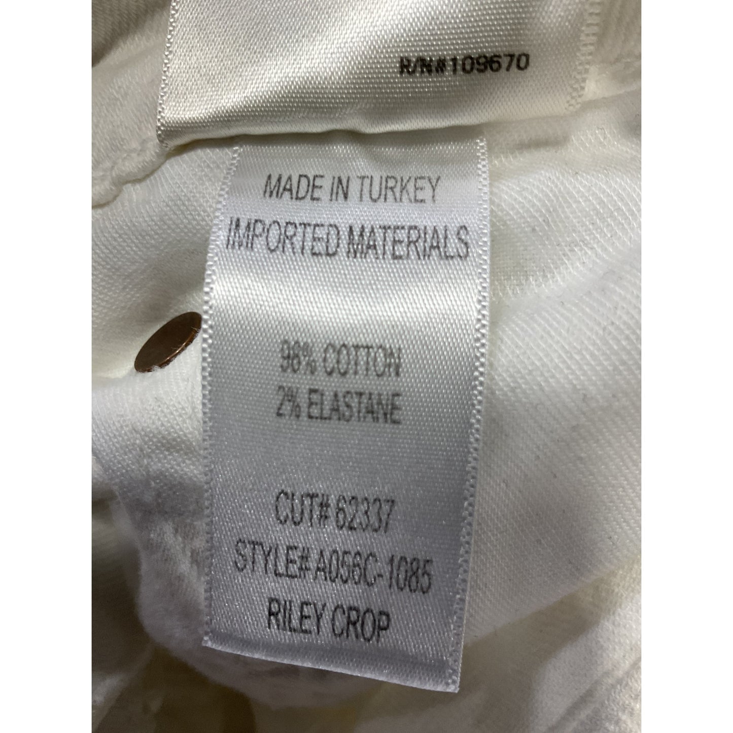 Agolde 'Riley' White Crop Denim Jeans Size 29