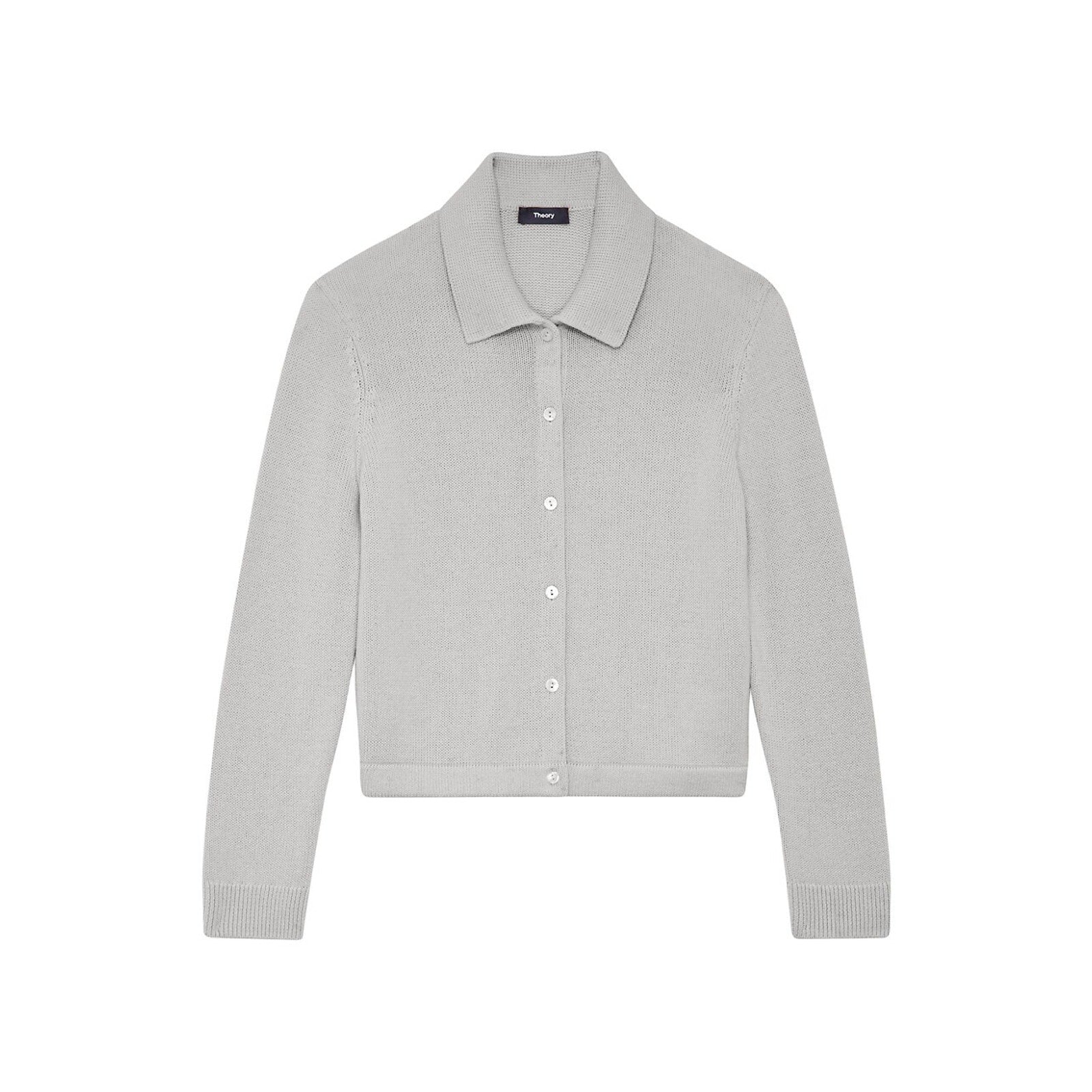 Theory Cotton-Cashmere Grey Cotton Cardigan Size S