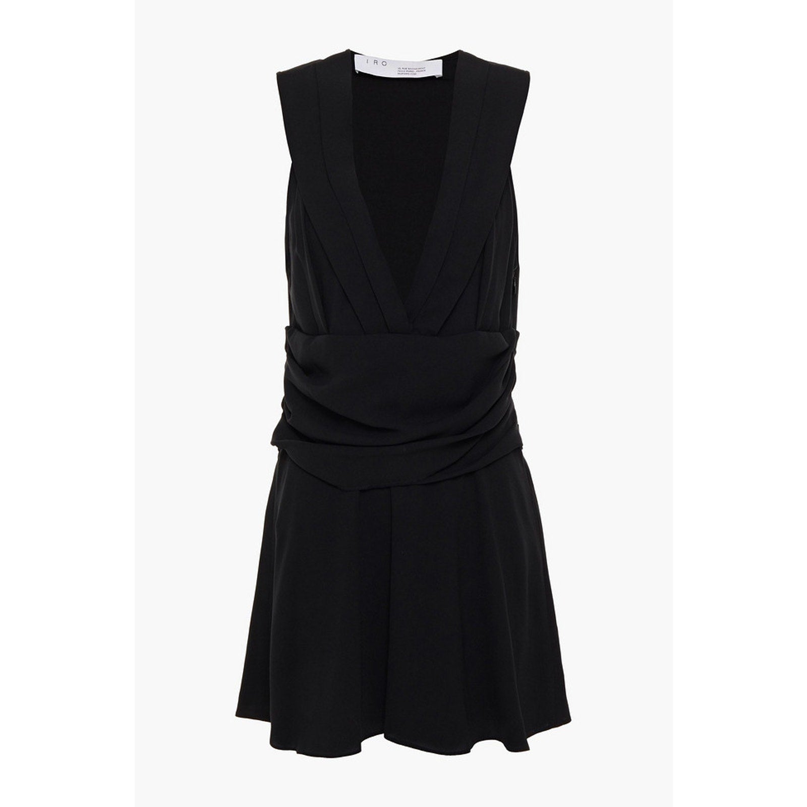 Iro 'Biron' Black Ruched Crepe Mini Dress Size S