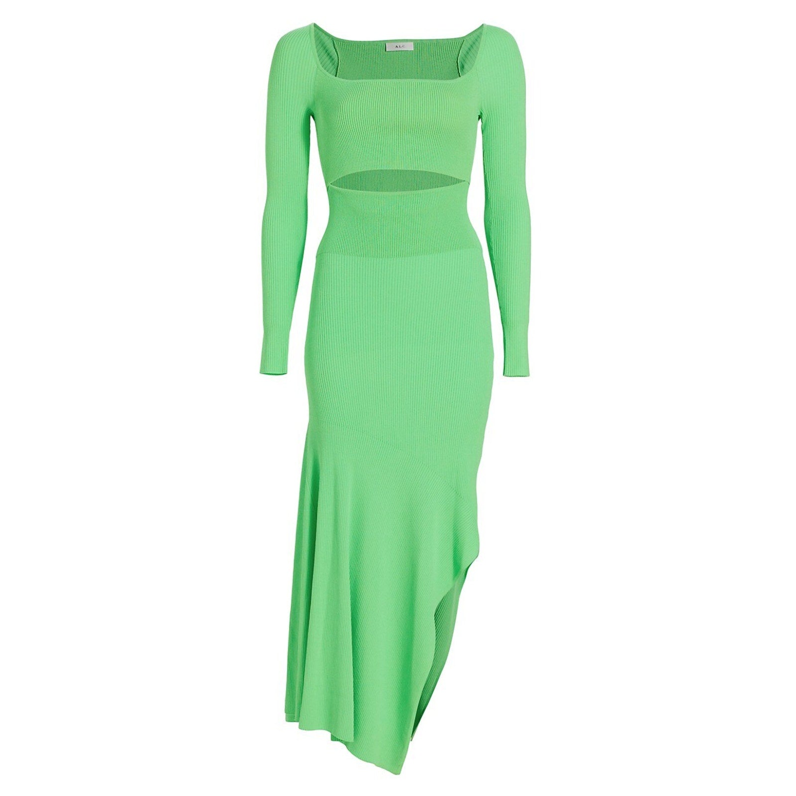 A.L.C. 'Clara' Green Viscose Cutout Midi-Dress Size S
