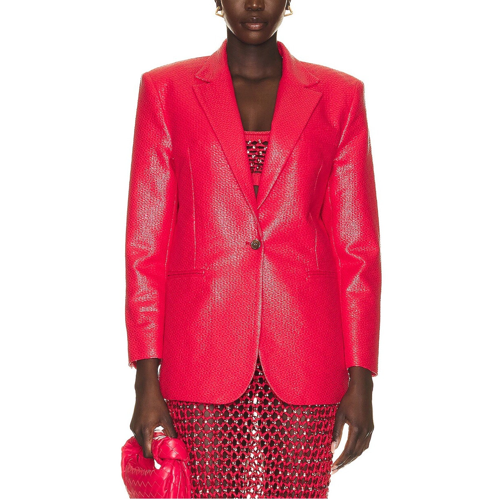 Diotima 'Oversized' Red Tweed Blazer Size 3