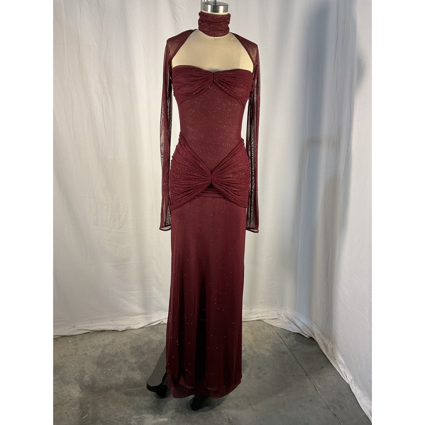 Mirror Palais 'The Starlite' Red Polyester Dress Size S