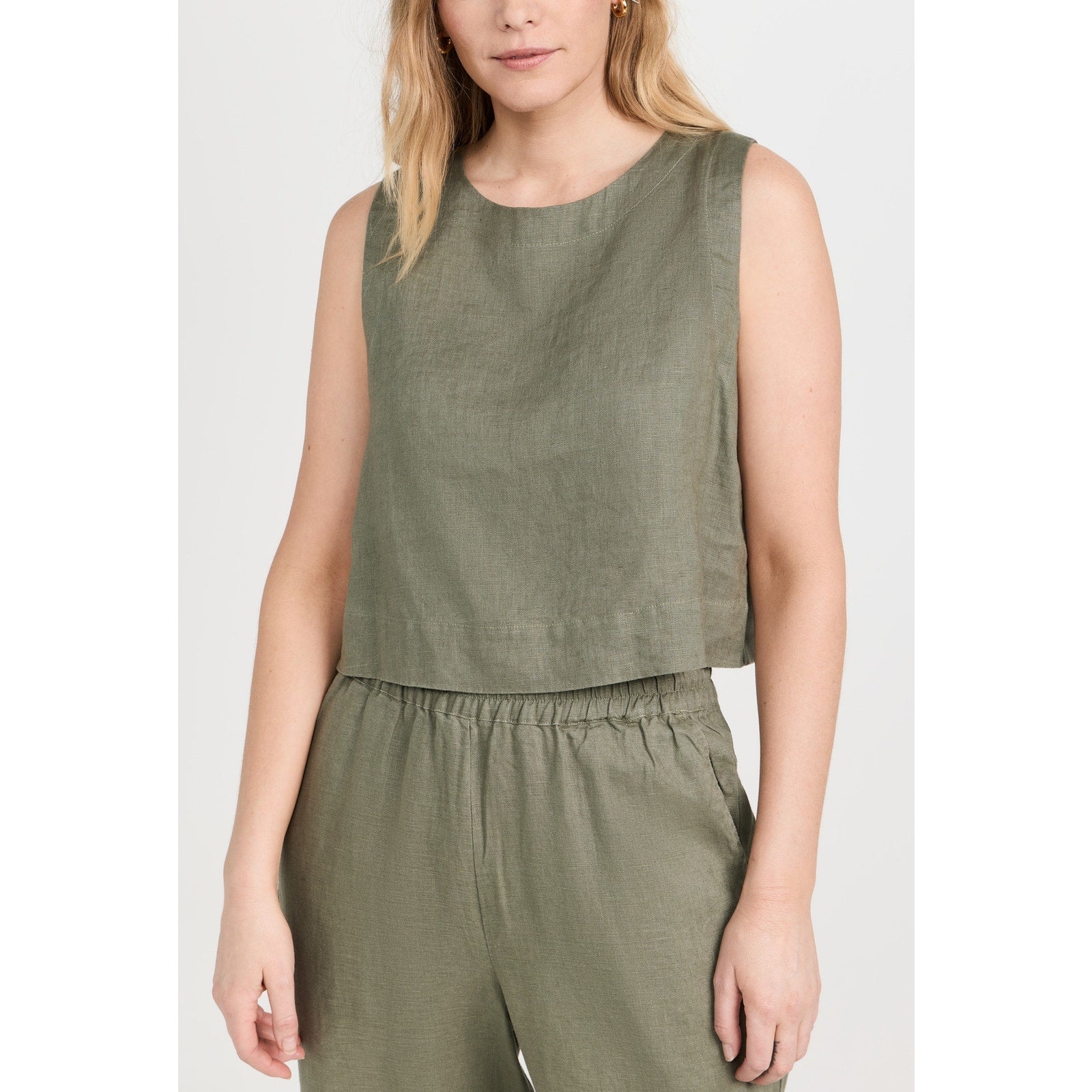 Xirena 'Robbie' Green Linen Linen Top Size M