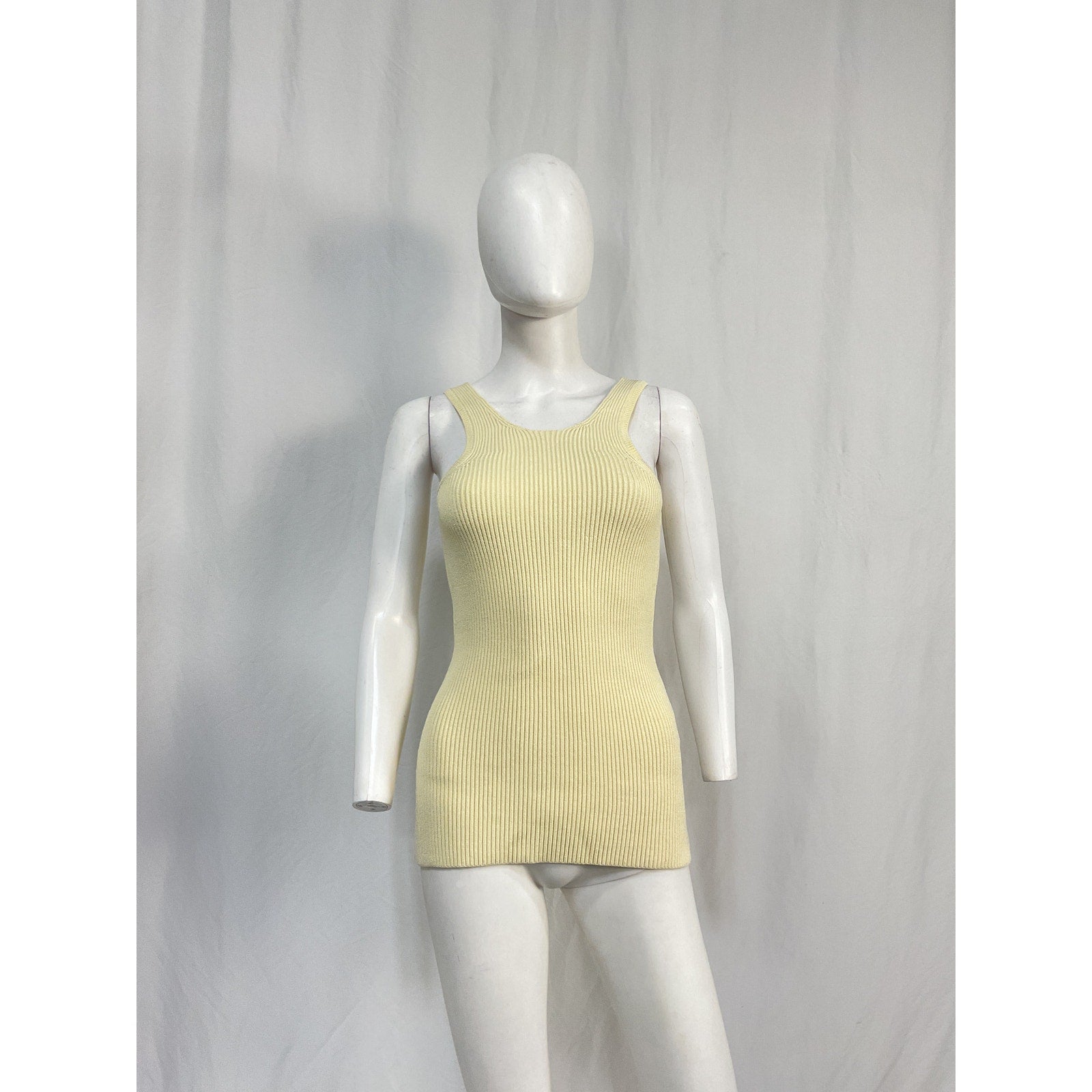 Toteme Ribbed-Knit Beige Tank Size M