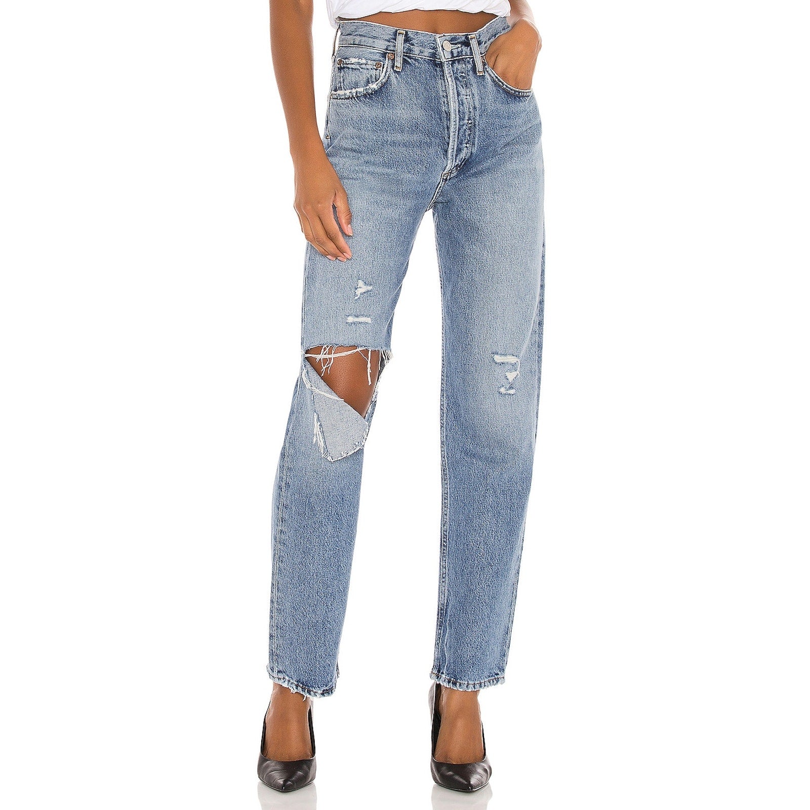 Agolde '90'S' Blue Cotton Pinch Waist Jean Size 28