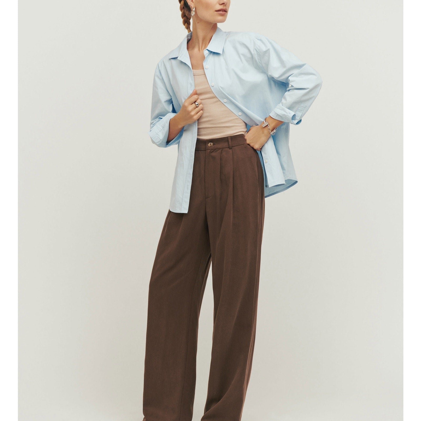 Reformation Petites Brown 'Mason' Pant Size 0P