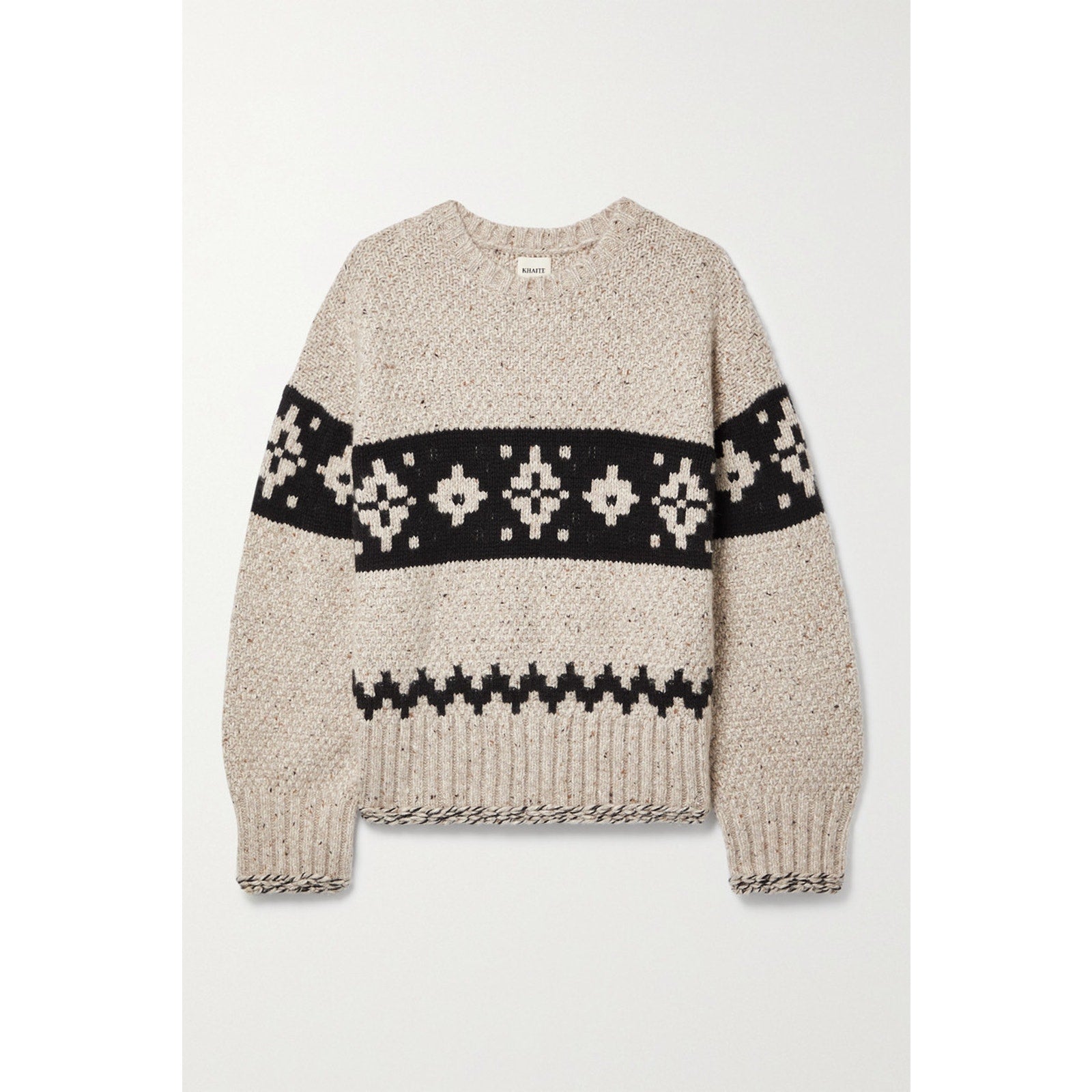 Khaite 'Tabi' Beige Oversized Fair Crewneck Sweater Size S