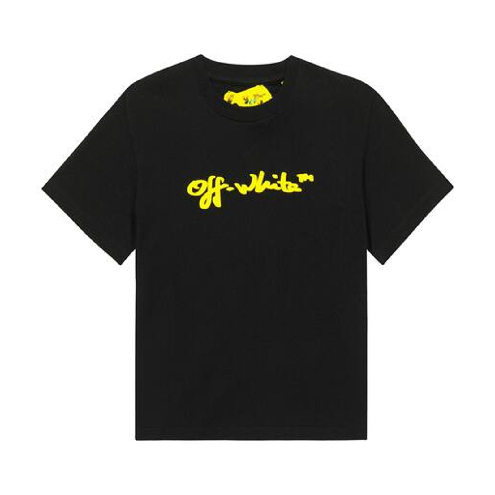 Off-White Logo Cotton Jersey Black Cotton T-Shirt Size 12