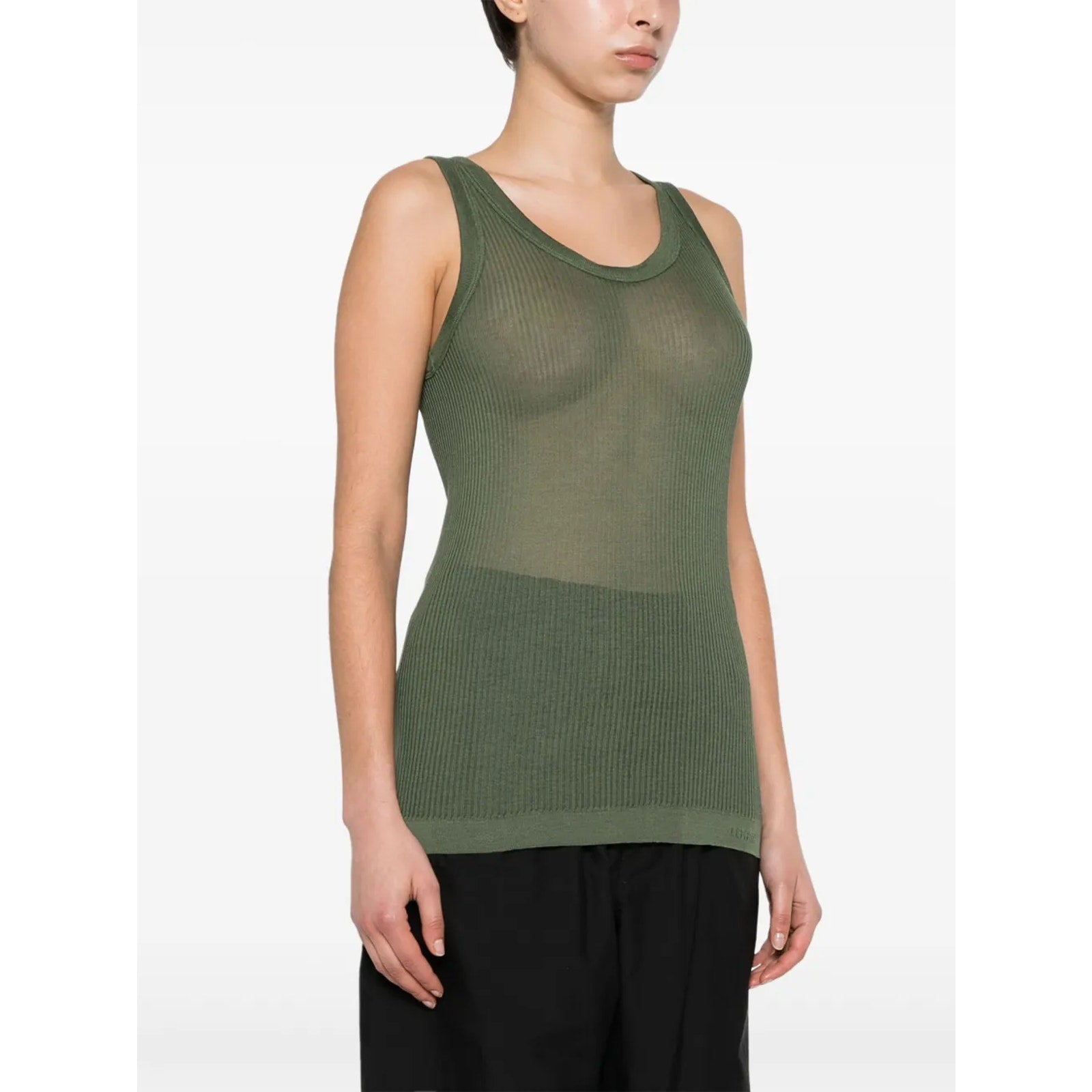 Lemaire Semi-Sheer Green Viscose Tank Top Size S