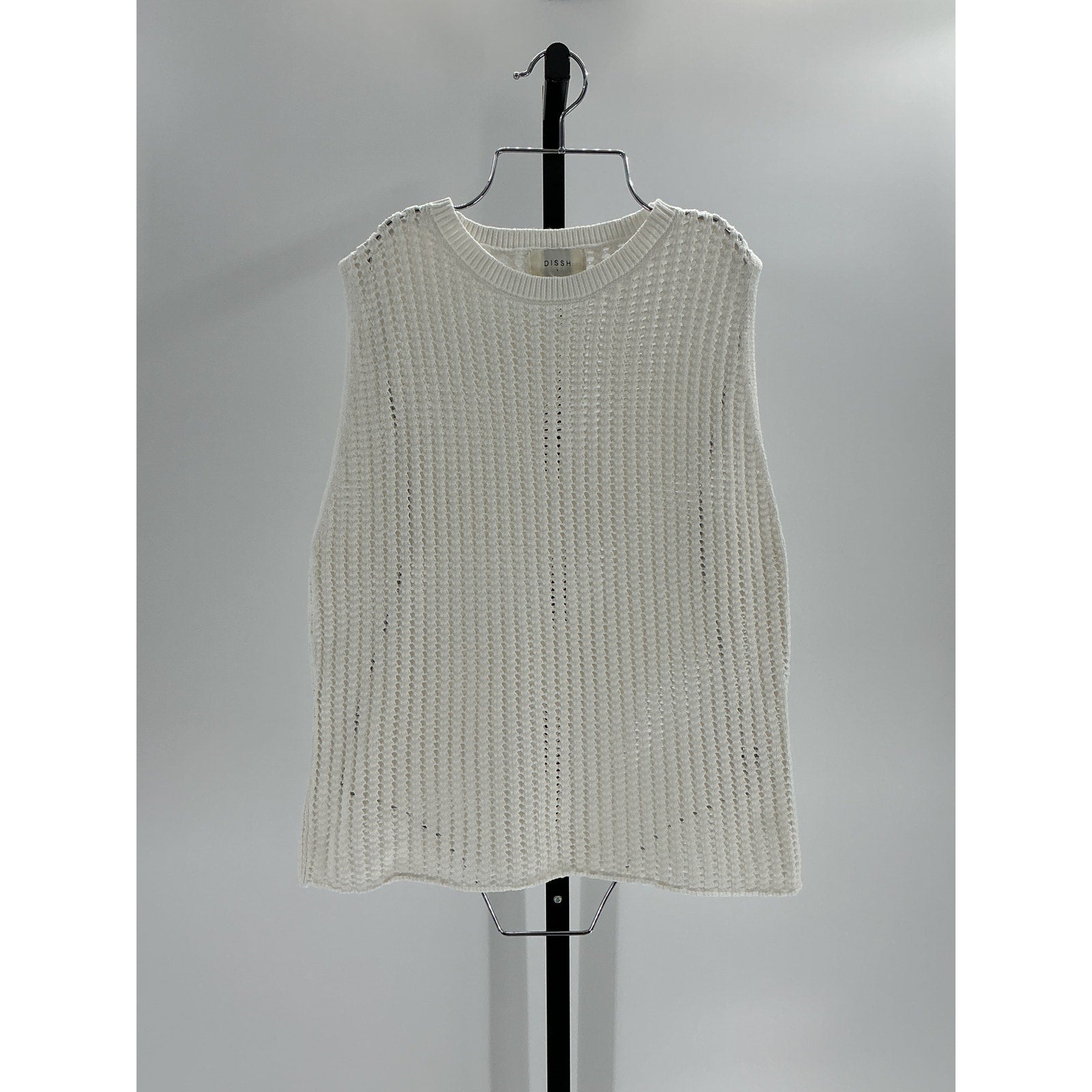 Dissh 'Denny' Off White Cotton Crochet Off White Knit Top Size L