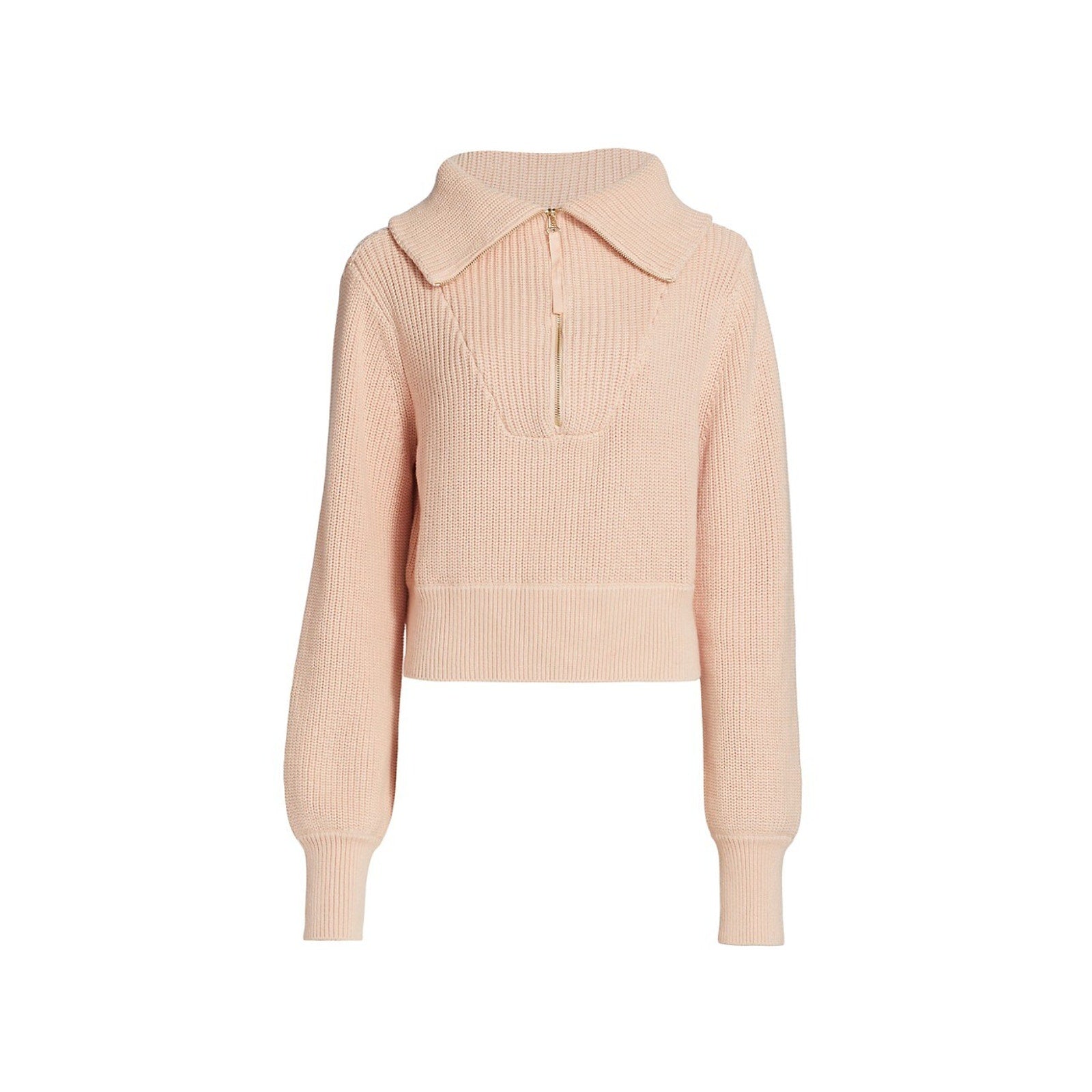 Varley 'Mentone' Pink Cotton Quarter-Zip Knit Top Size XS