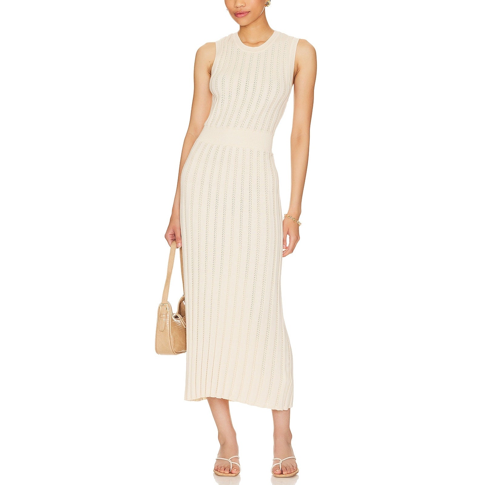Varley 'Florian' Beige Cotton Knit Dress Size S
