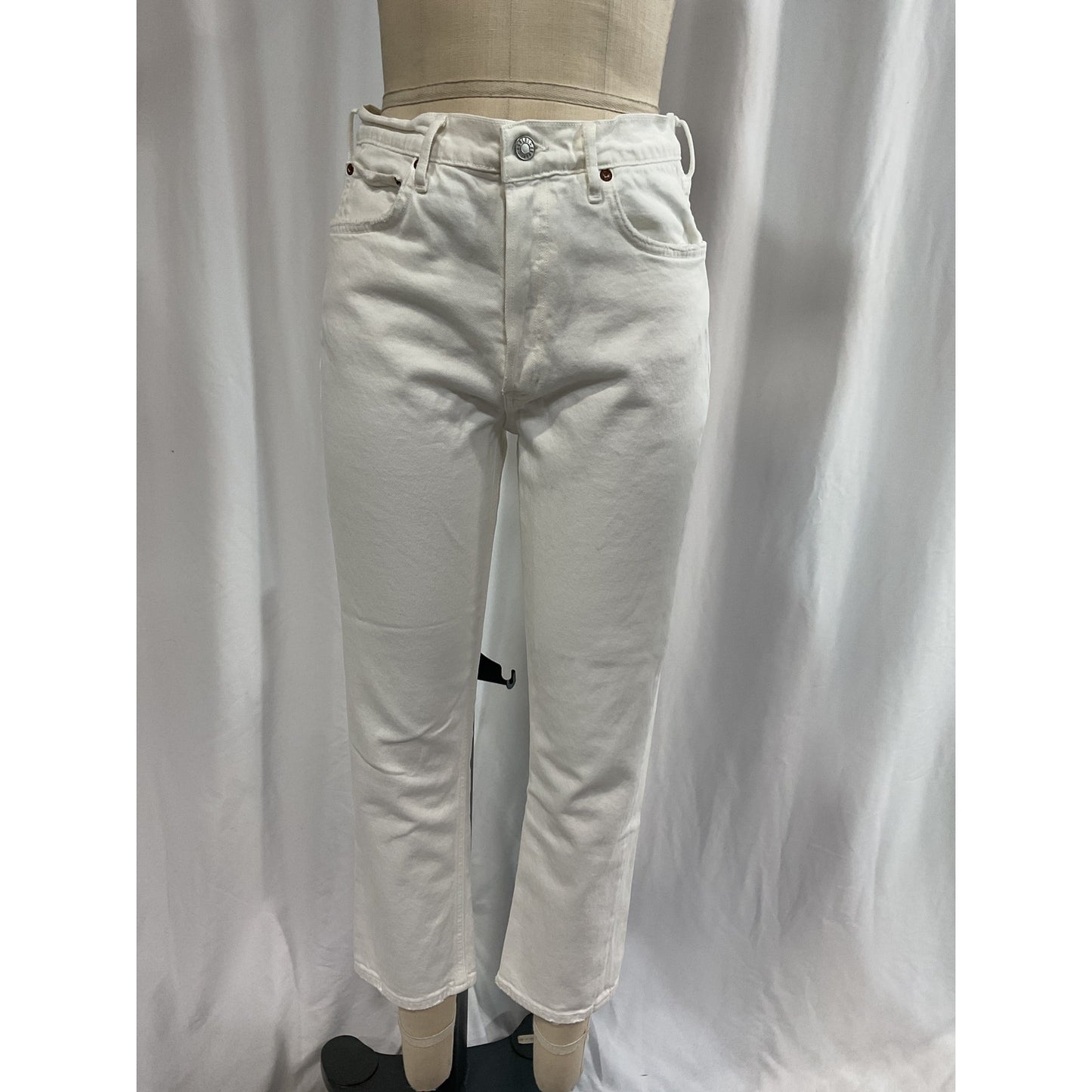 Agolde 'Riley' White Crop Denim Jeans Size 29