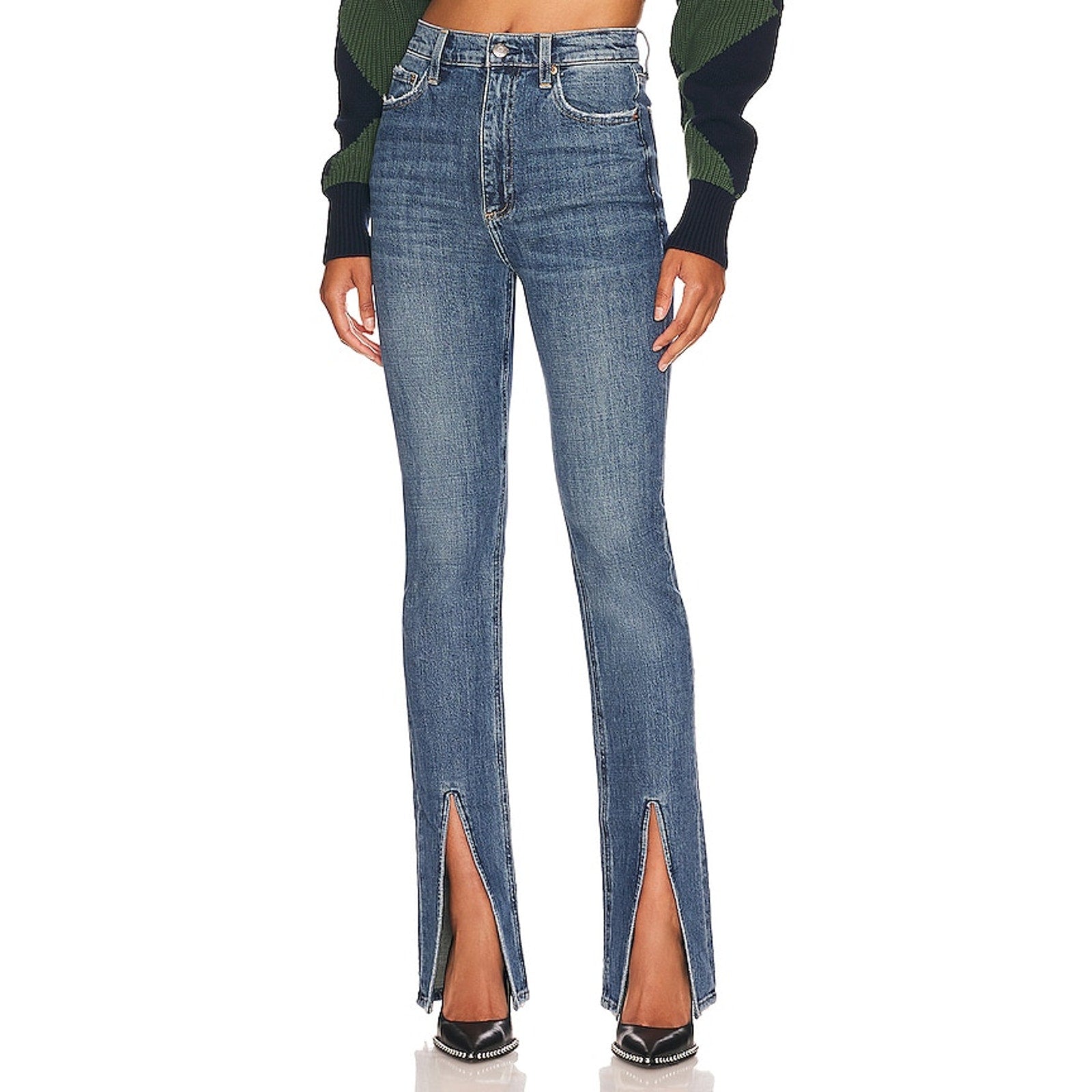 Pistola 'Colleen' Blue High Rise Slim Flare Denim Jean Size 26