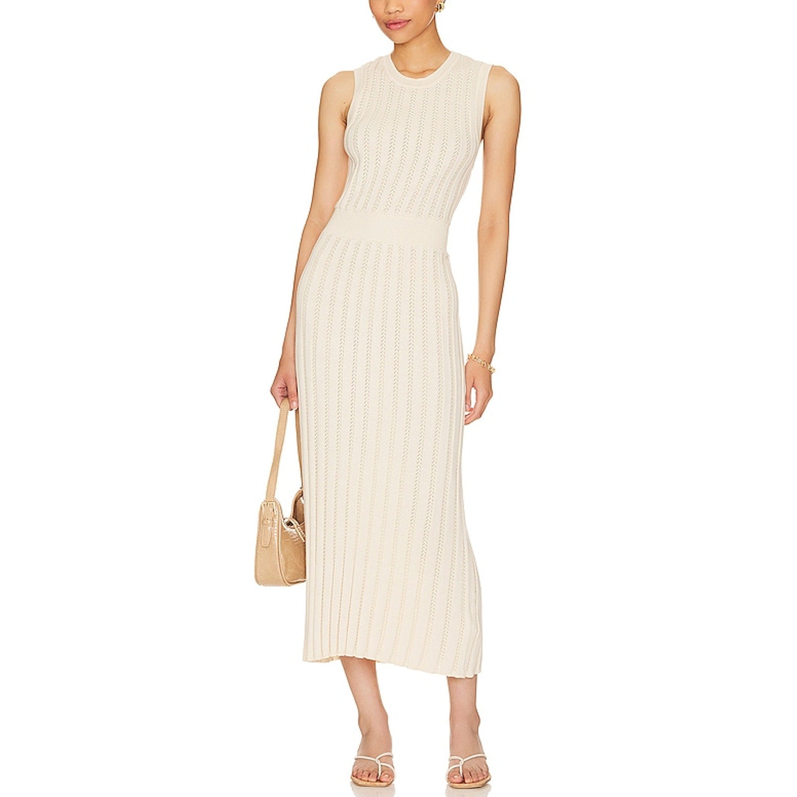 Varley 'Florian' White Knit Dress Size M