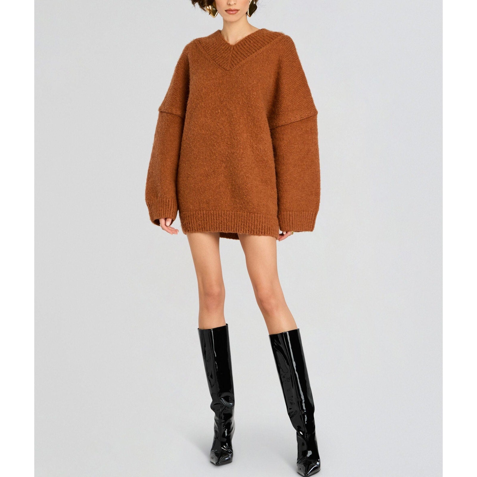 Retrofete 'Almada' Brown Nylon Sweater Dress Size XXS - NWT