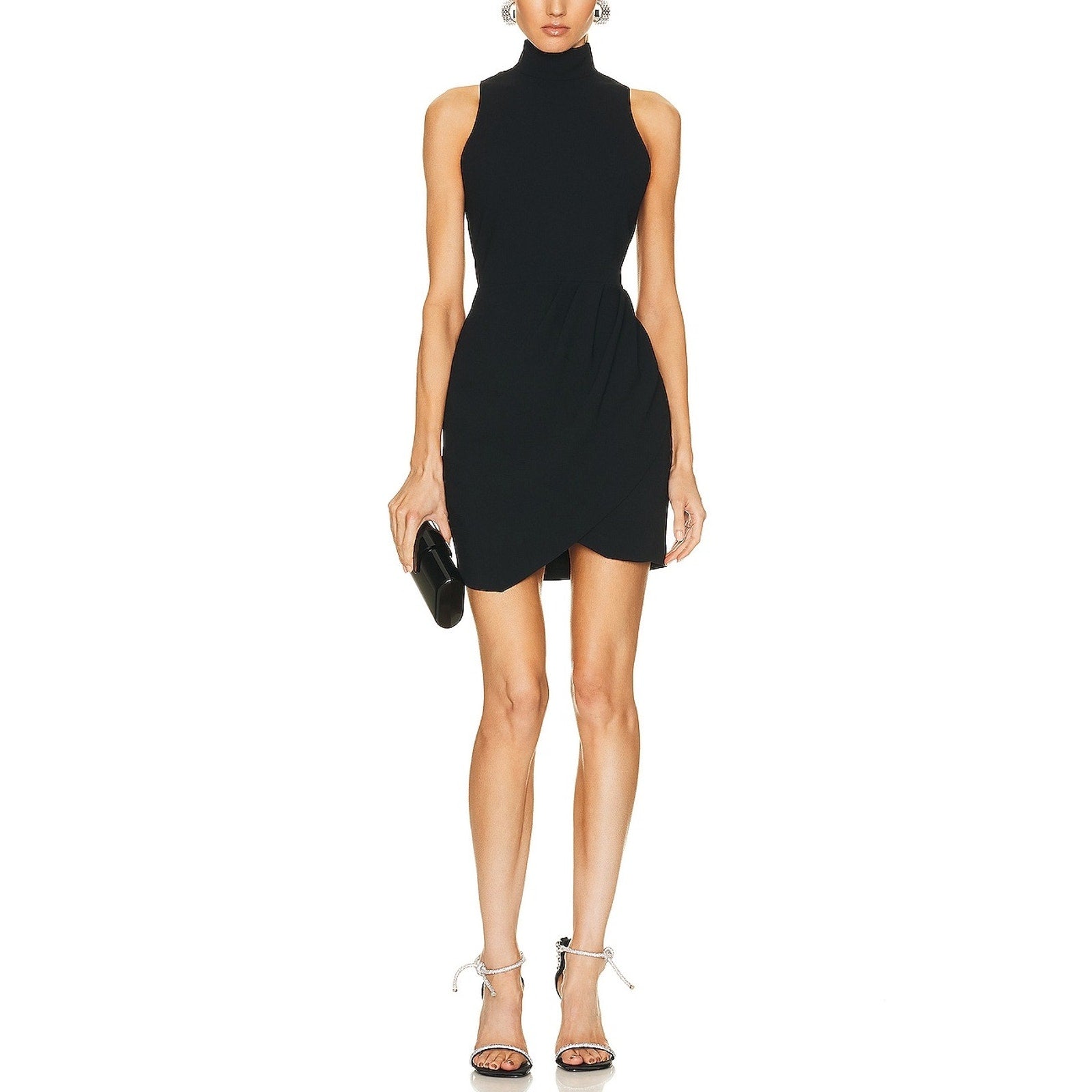 Iro 'Kamela' Black Crepe Mockneck Dress Size 34 - NWT