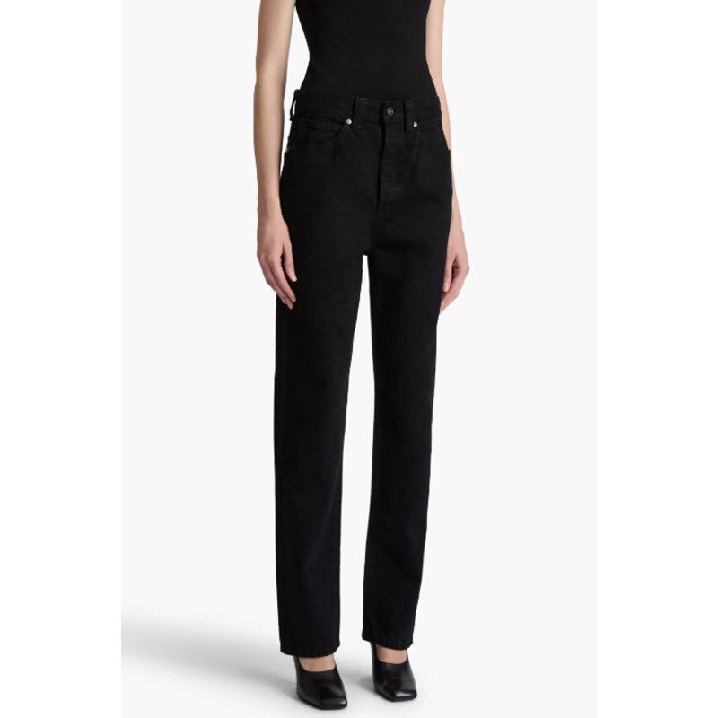 Khaite 'Vivian' Black Mid-Rise Straight-Leg Denim Jeans Size 26