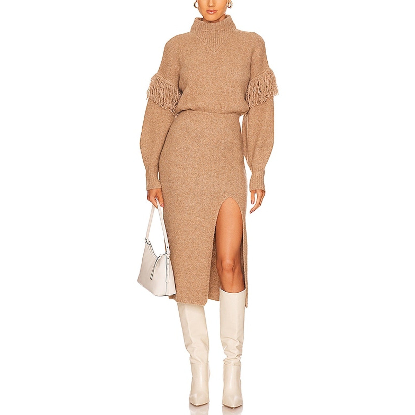 Saylor 'Angelle' Tan Mockneck Sweater Dress Size M - NWT