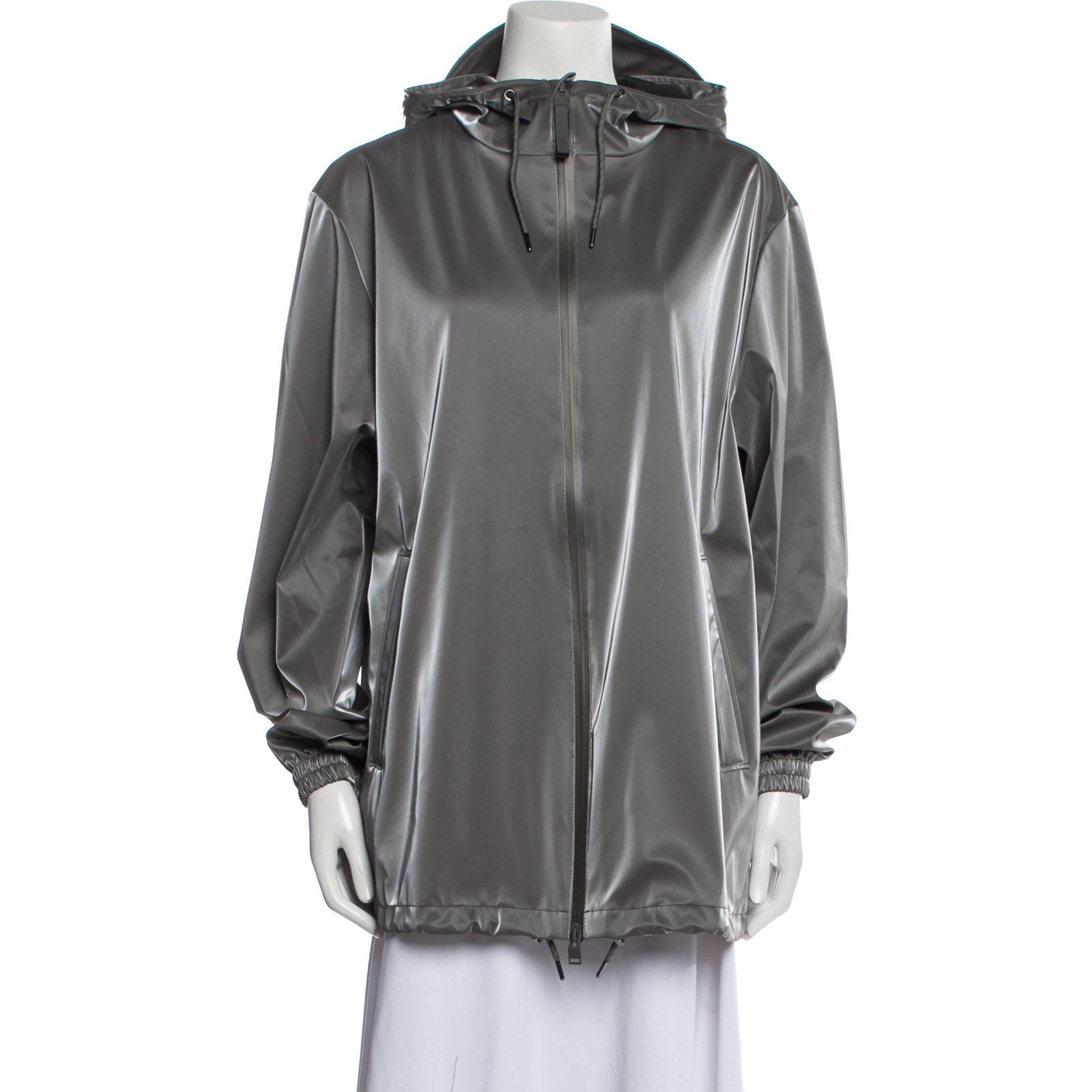 Rains 'Storm' Grey Polyester Breaker Jacket Size M