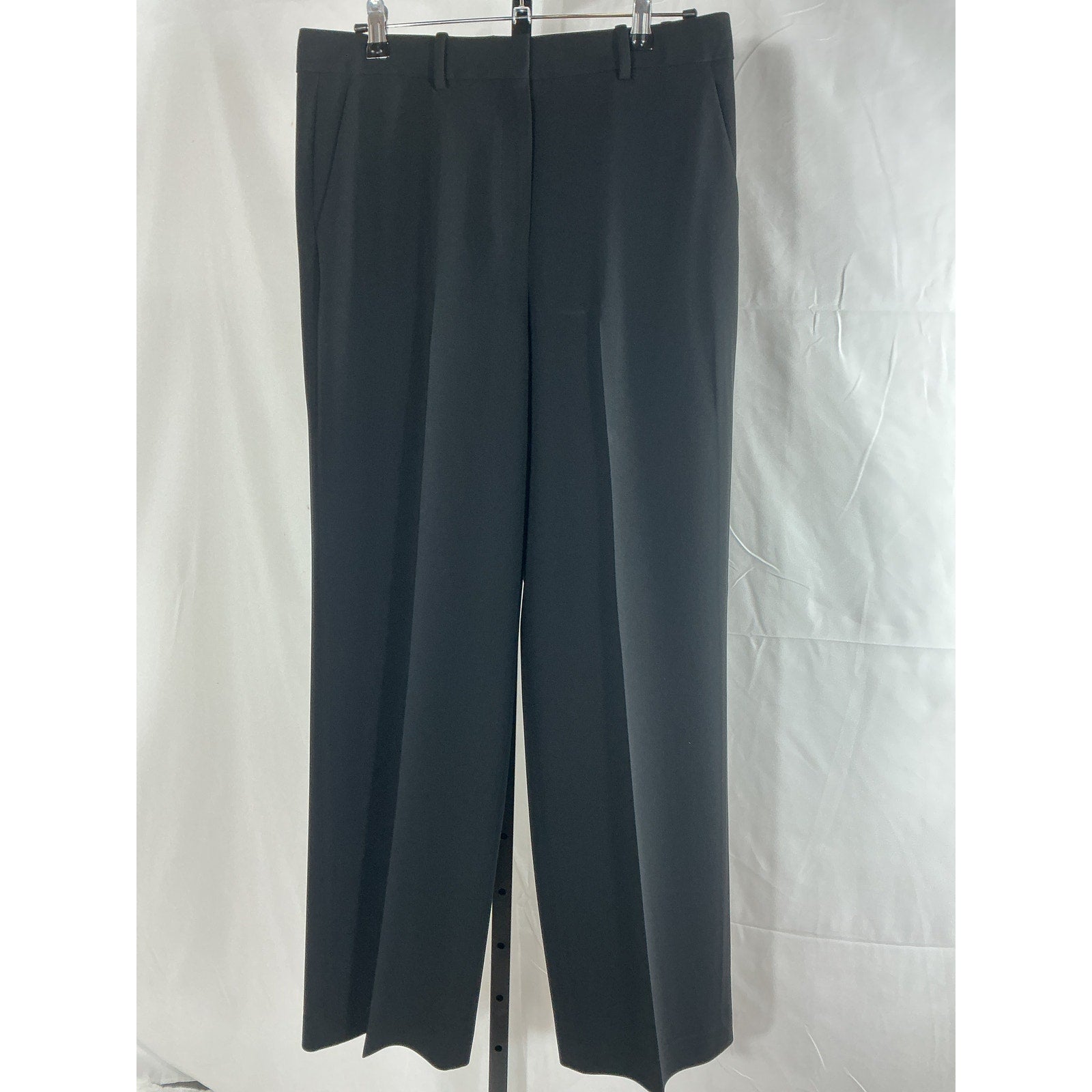 Theory Crepe Wide-Leg Black Triacetate Pants Size 6