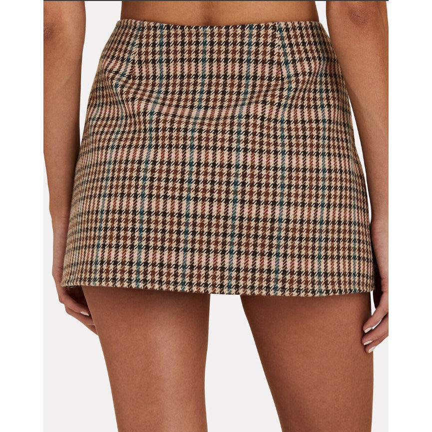 A.L.C. 'Rylee' Brown Plaid Mini Skirt Size 4