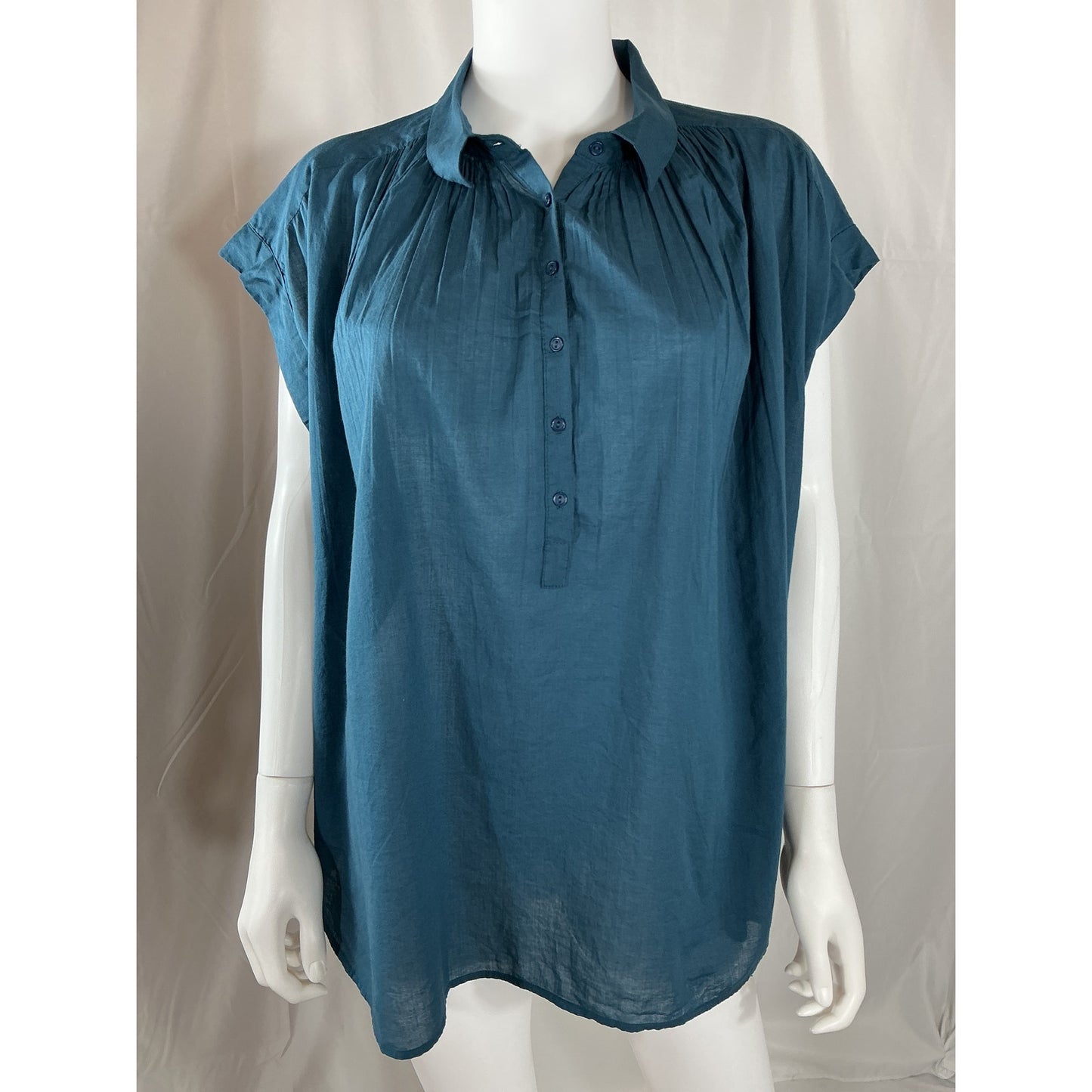 Nili Lotan 'Normandy' Blue Cotton Blouse Size M
