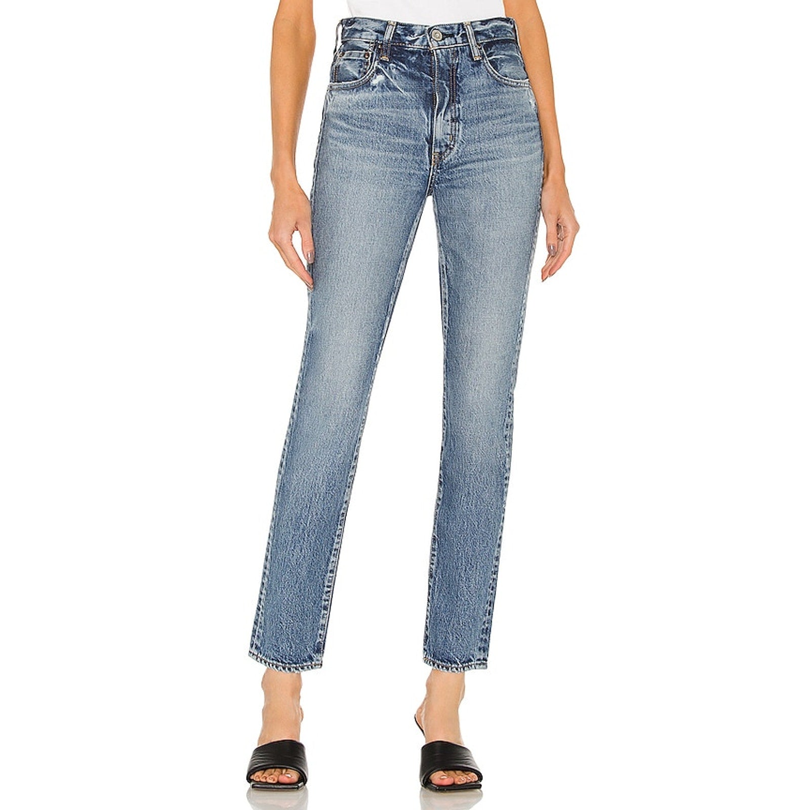 Moussy 'Lombard' Blue Cotton Slim Straight Denim Jean Size 23