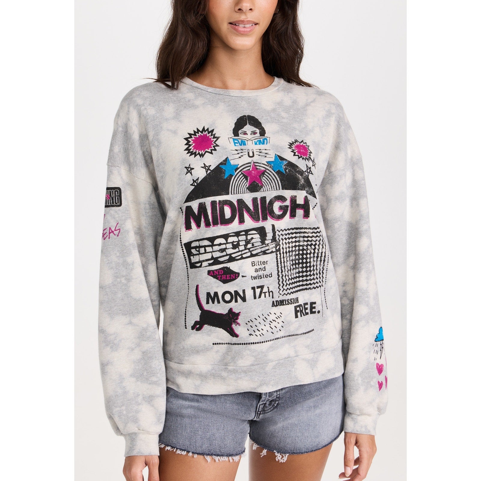 Mother 'The Drop' Gray Crew Neck Square Graphic Sweatshirt Size XS