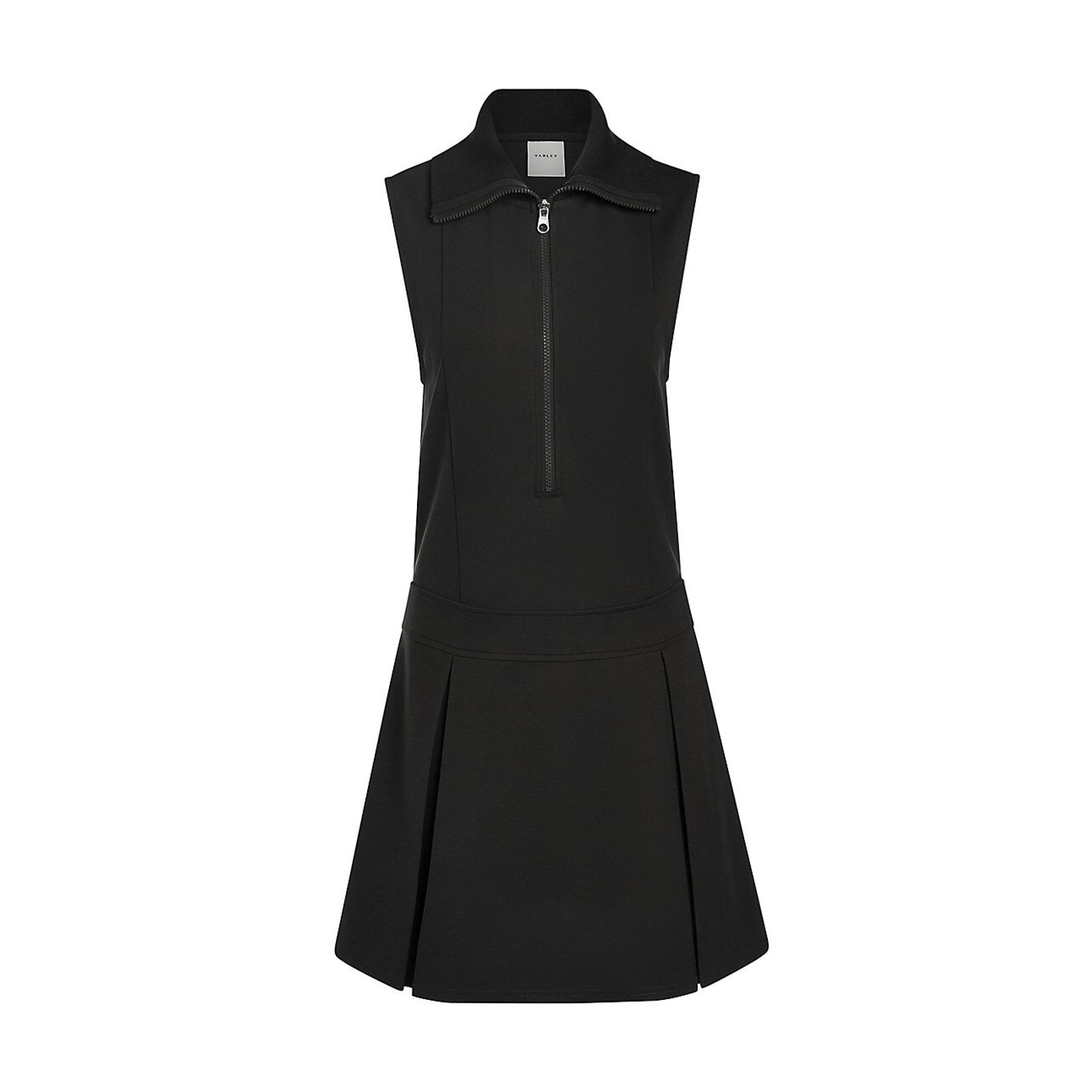 Varley 'Wilde' Black Cotton Pleated Sleeveless Mini Dress Size S