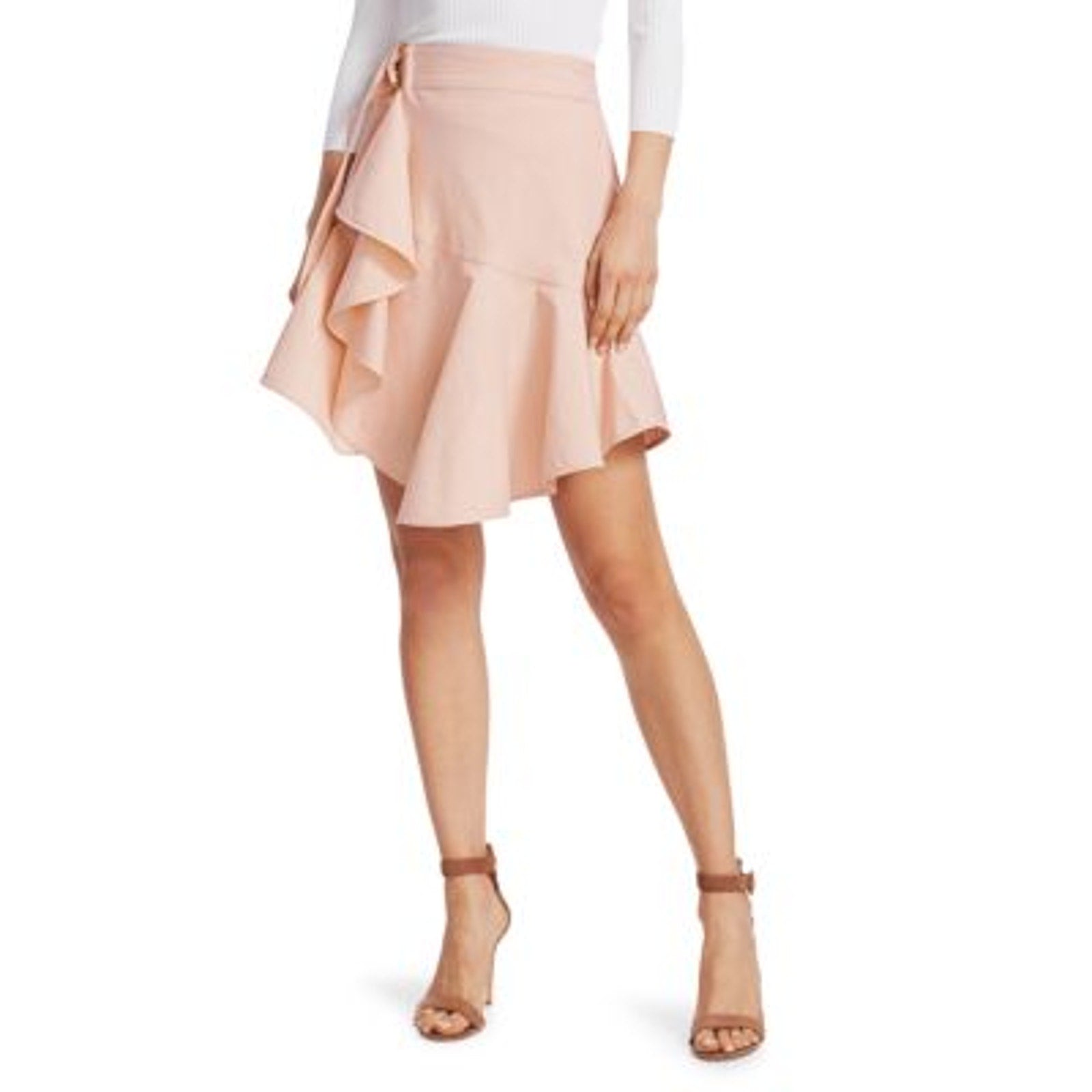 A.L.C. 'Amalie' Pink Linen Denim Wrap Skirt Size 2 - NWT