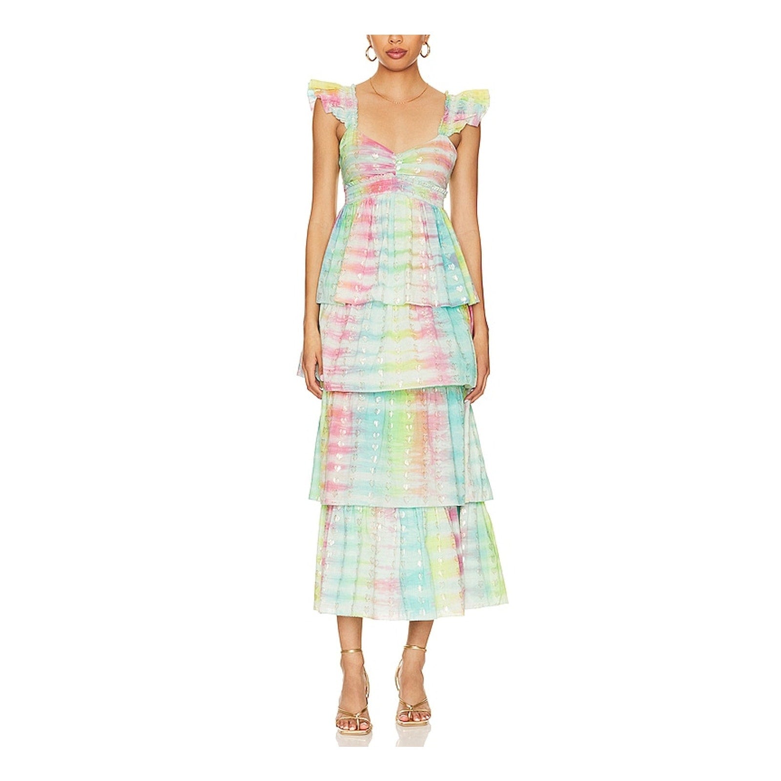 Saylor 'Leola' Green Cotton Midi Dress Size M