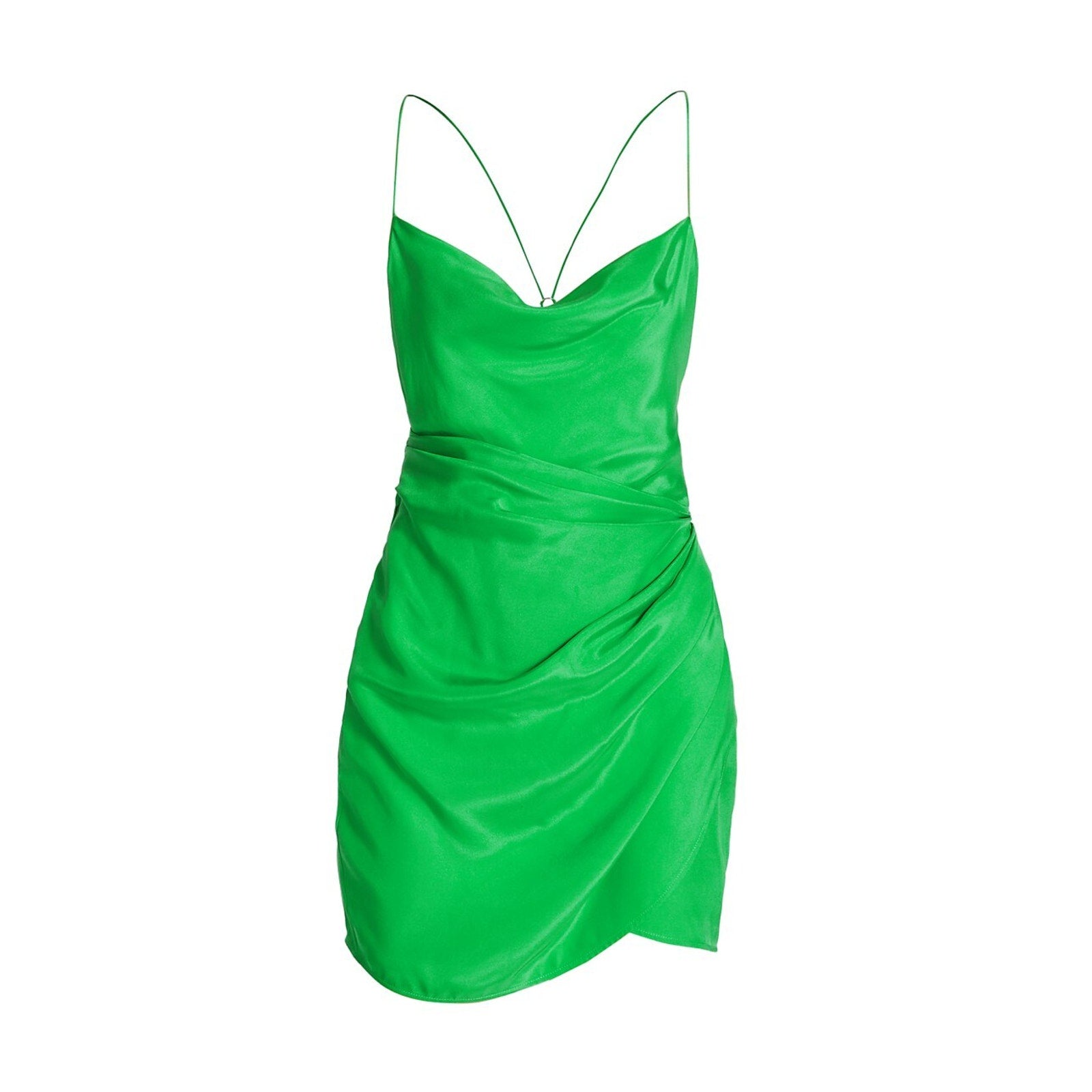Gauge81 'Shiroi' Green Cowl Neck Sateen Draped Mini Dress Size S - NWT