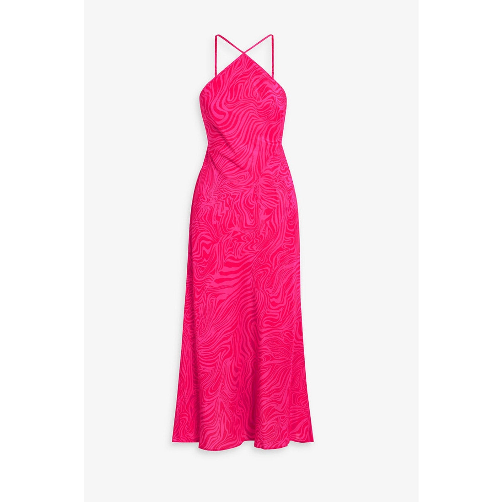 Rixo Opal Printed Pink Silk-Crepe Midi Dress Size S