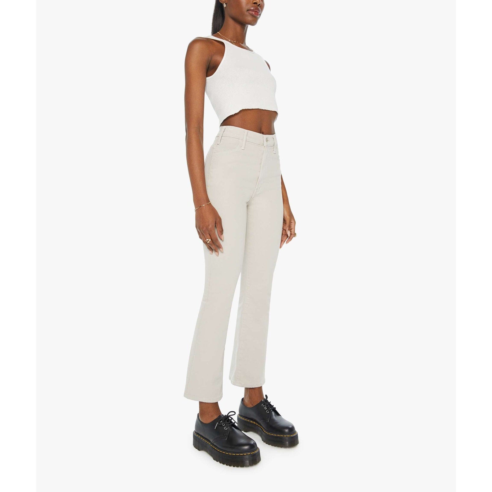 Mother 'The Hustler' Beige Cotton Flood Denim Jean Size 29