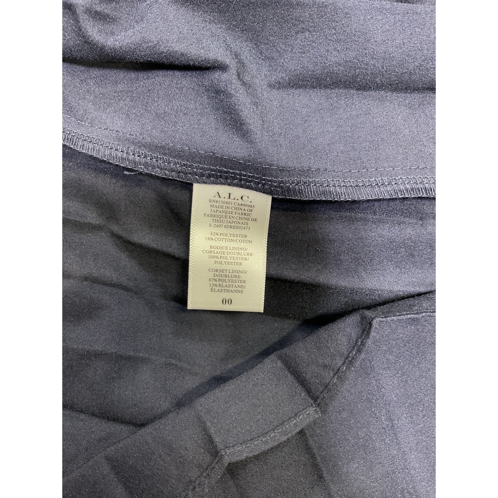 A.L.C. 'Austin' Navy Strapless Drop-Waist Poly Cotton Bend Maxi Dress Size 0 - NWT