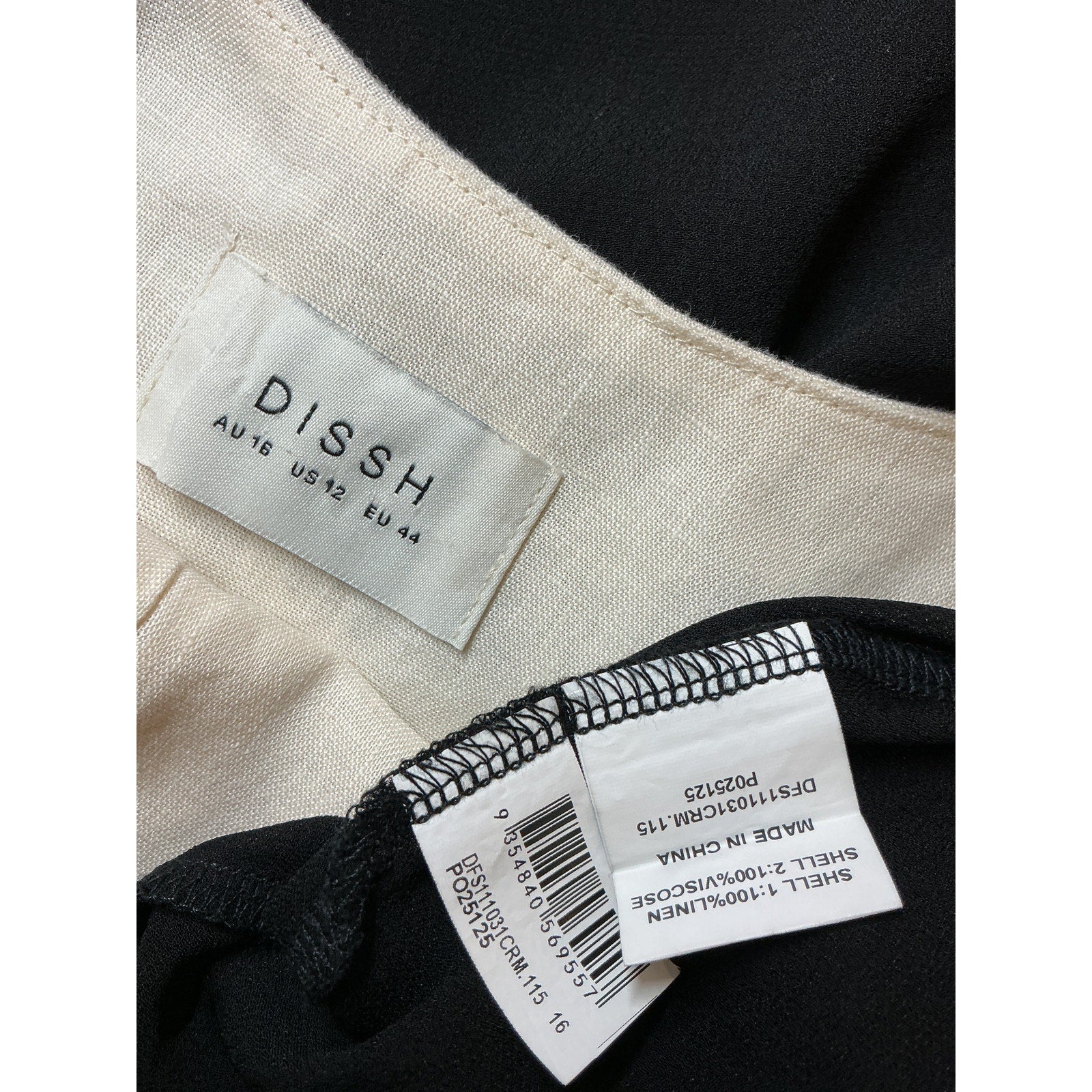 Dissh 'Grace' White Linen V Neck Midi Dress Size 12
