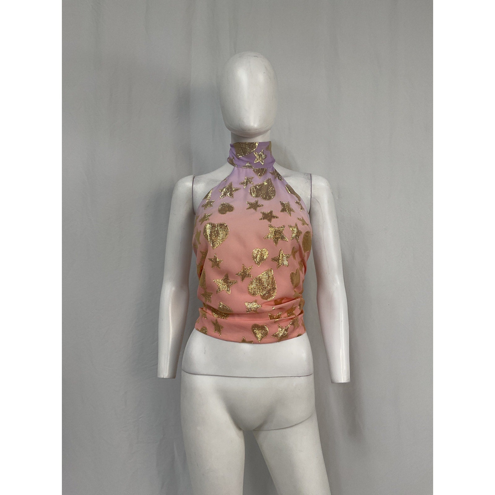 Loveshackfancy 'Boca' Pink Viscose Handkerchief Top Size S