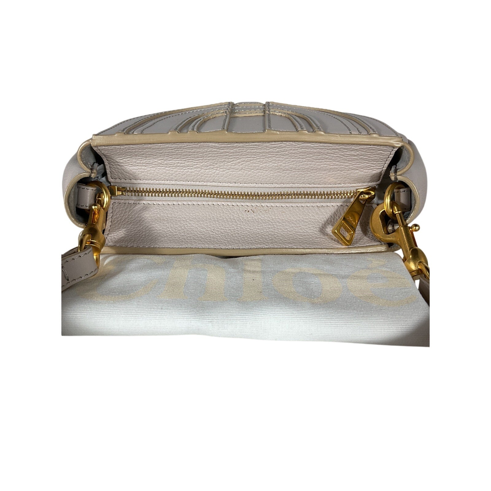 Chlo� 'Marcie' Grey Leather Small Clutch Shoulder Bag