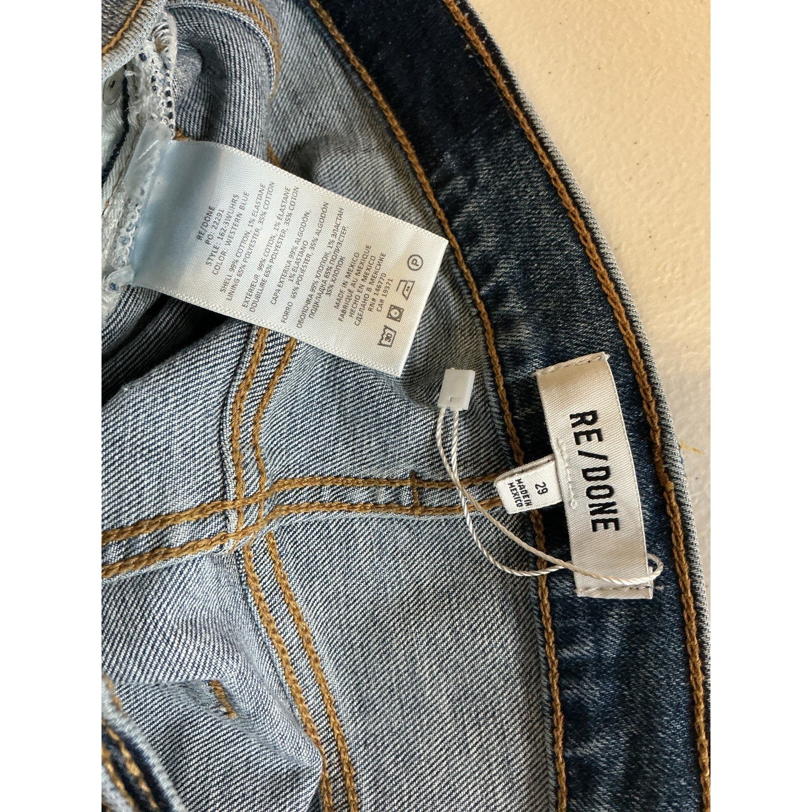 Re/Done '90'S' Blue Cotton Orginals Ultra High Rise Skinny Denim Jean Size 29