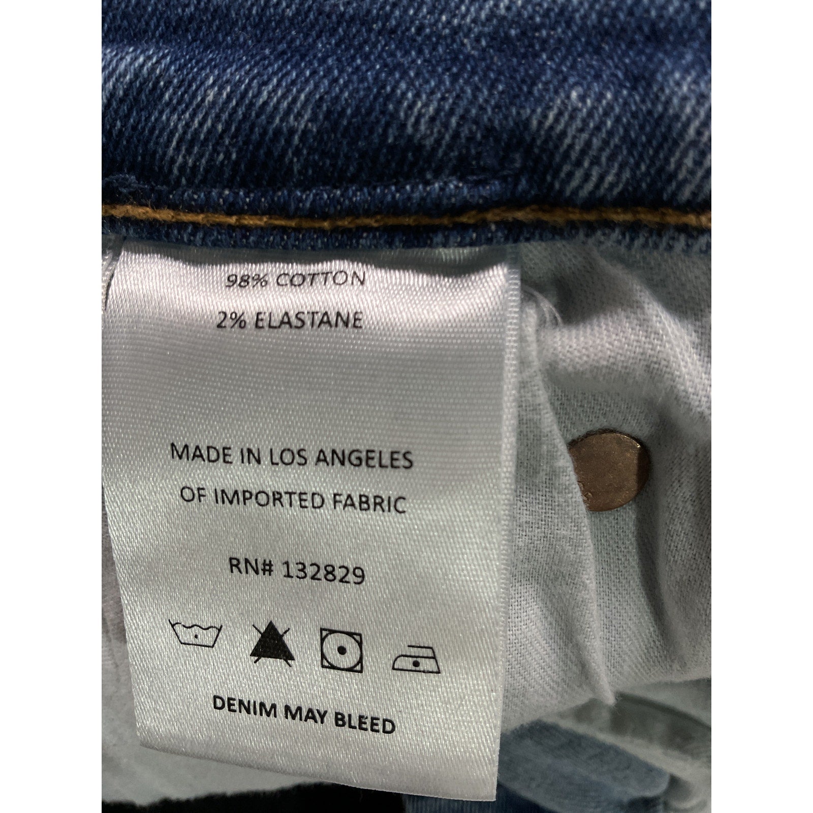 Grlfrnd 'Cassidy' Blue Mid Rise Straight Denim Jean Size 27