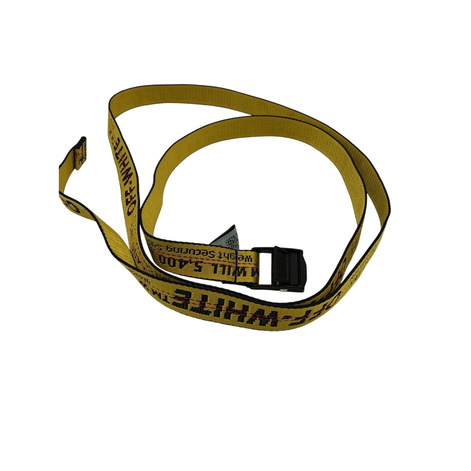 Off-White Logo Industrial Yellow Woven Belt Size OS