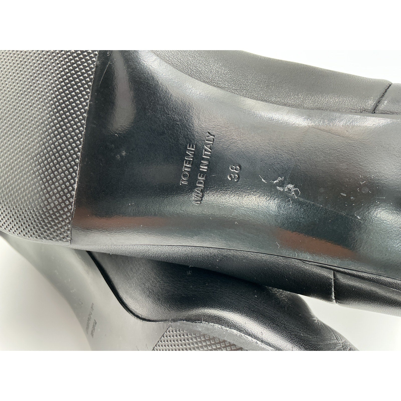 Toteme Ankle Black Leather Boots Size 8