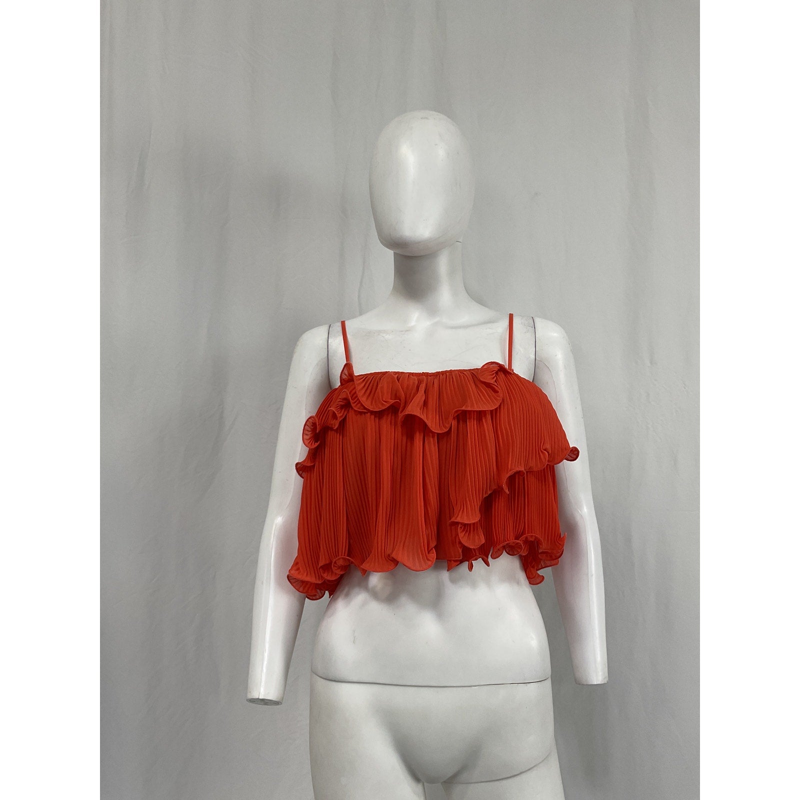 Amur 'Ainsley' Red Poly Ruffle Top Size 0