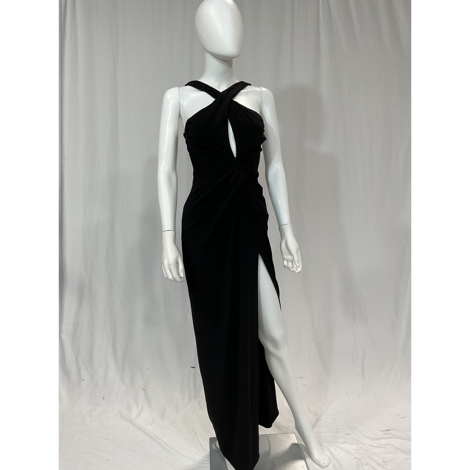 Nookie 'Belisse' Black Asymmetric Front Cut Out Gown Size L